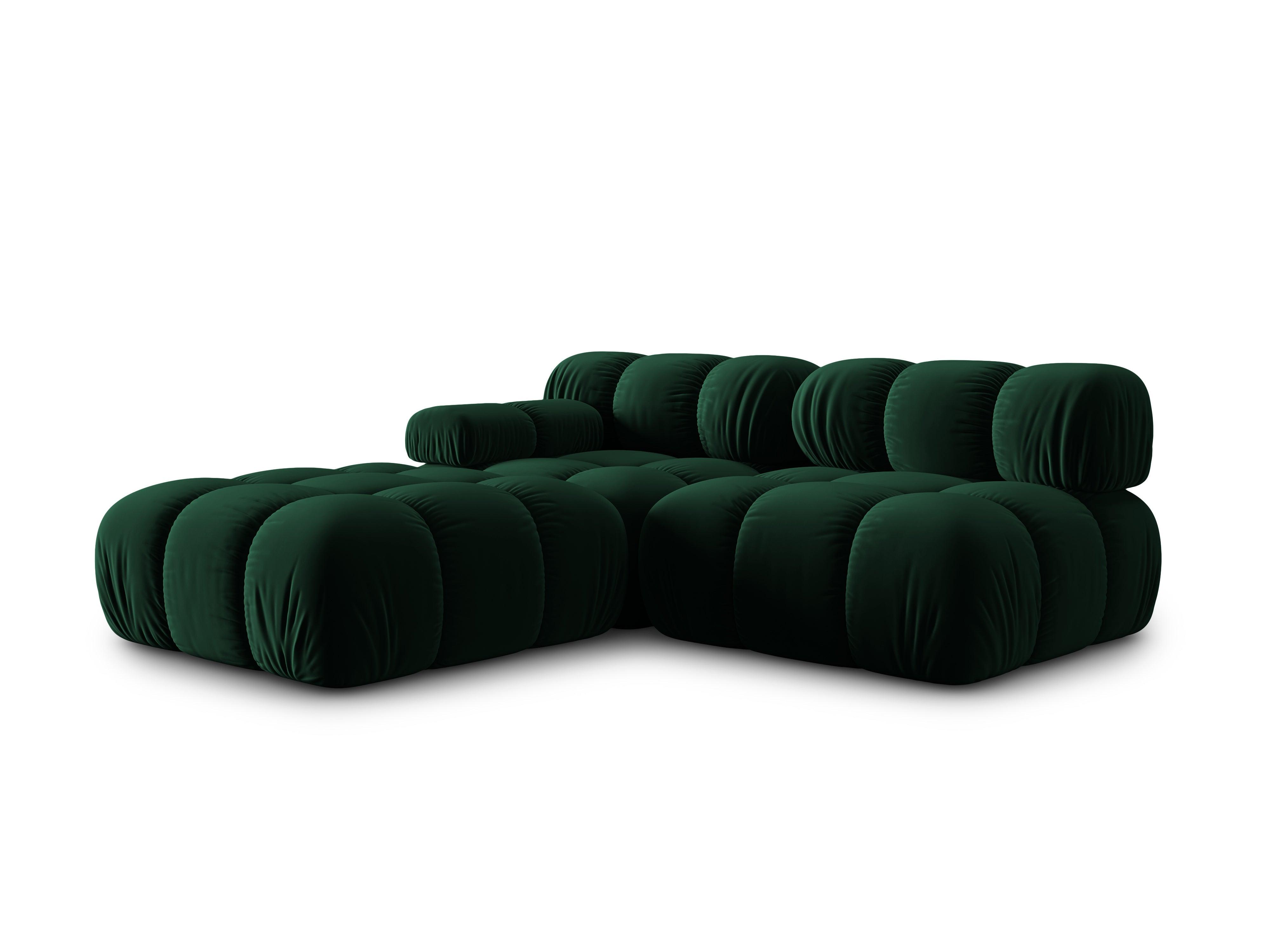 Sofa modułowa aksamitna prawostronna 4-osobowa TROPEA butelkowa zieleń Milo Casa Eye on Design