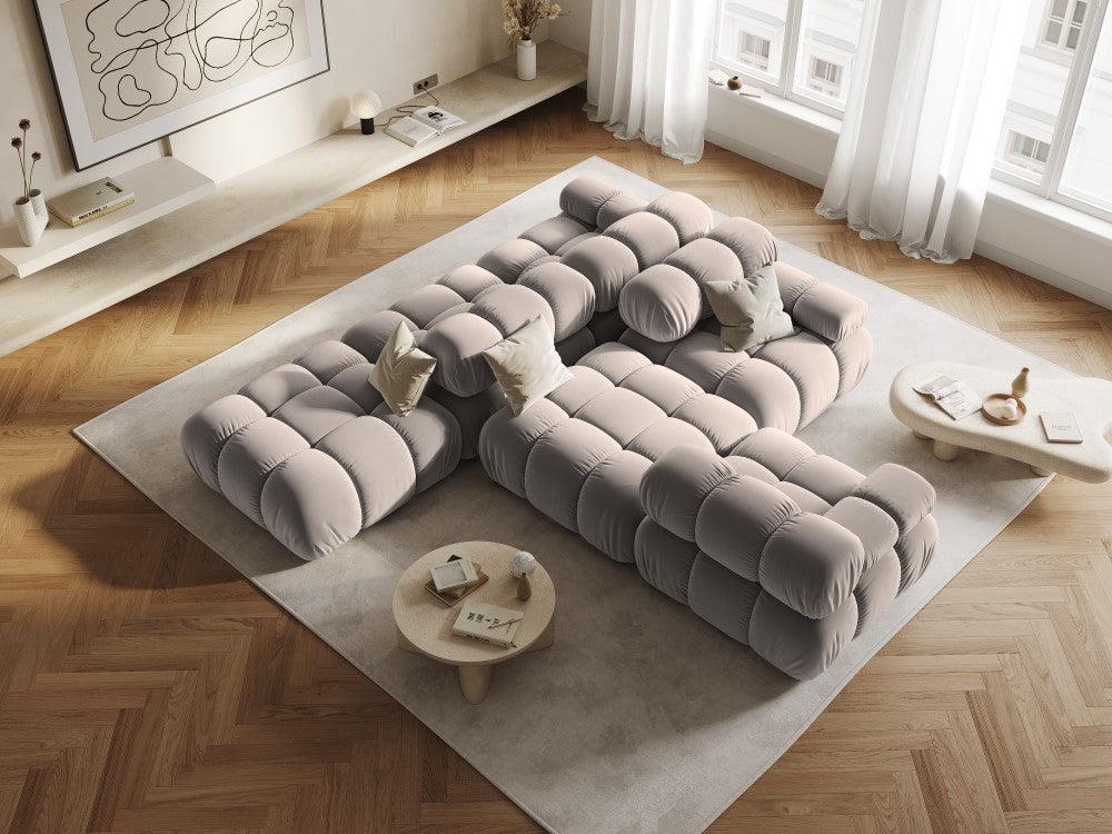 Sofa modułowa aksamitna prawostronna 4-osobowa TROPEA cappuccino Milo Casa Eye on Design