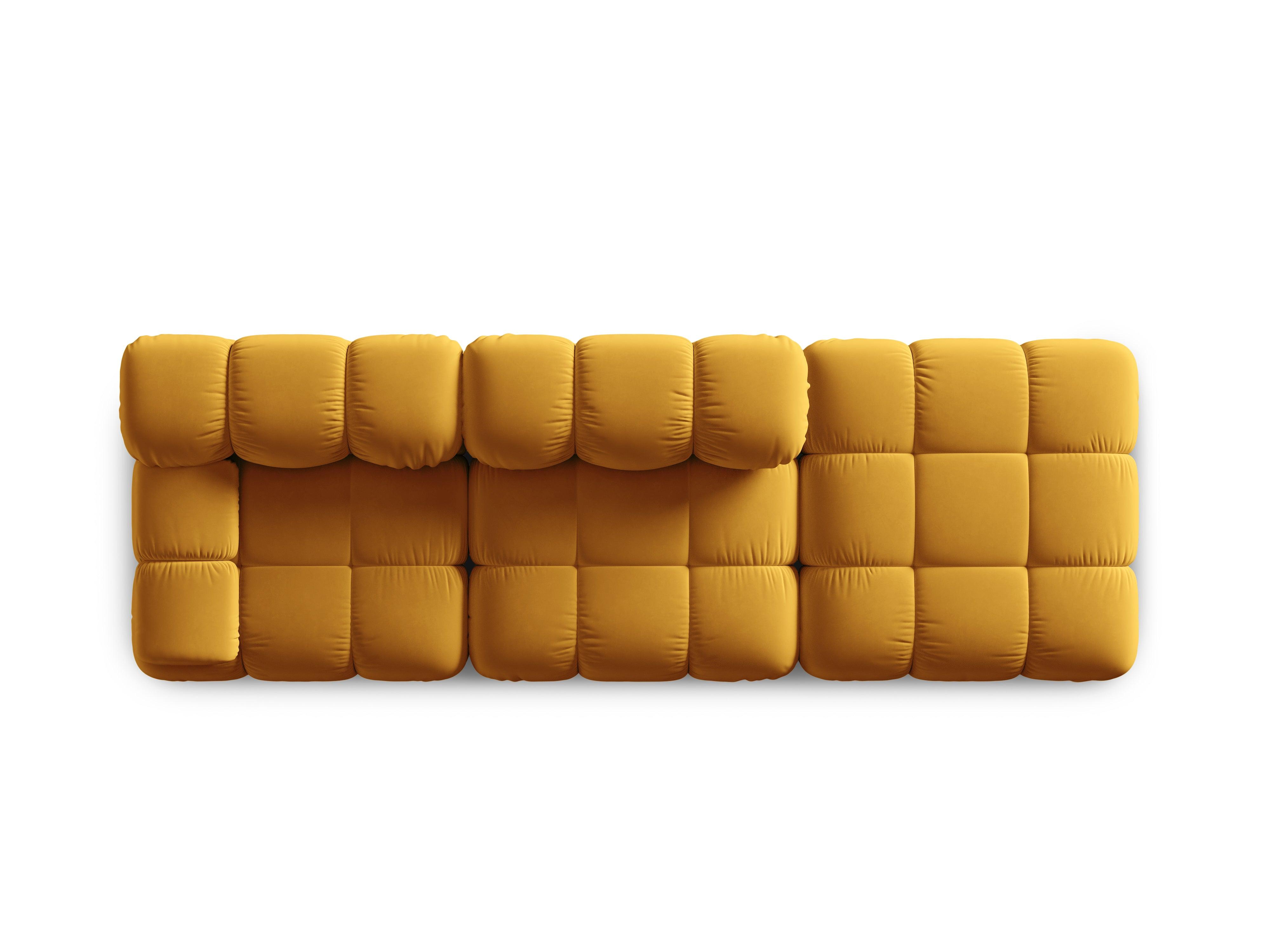 Sofa modułowa aksamitna prawostronna 4-osobowa TROPEA musztardowy Milo Casa Eye on Design
