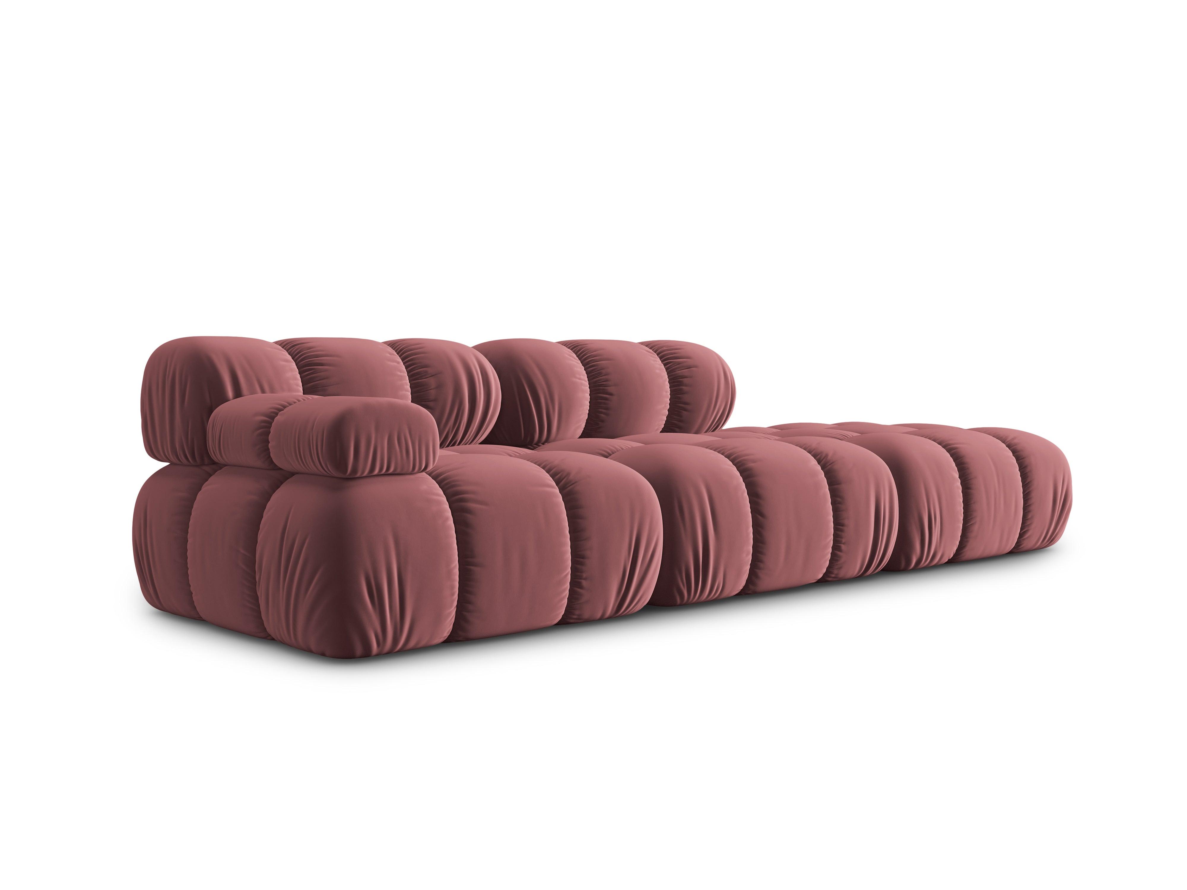 Sofa modułowa aksamitna prawostronna 4-osobowa TROPEA różowy Milo Casa Eye on Design