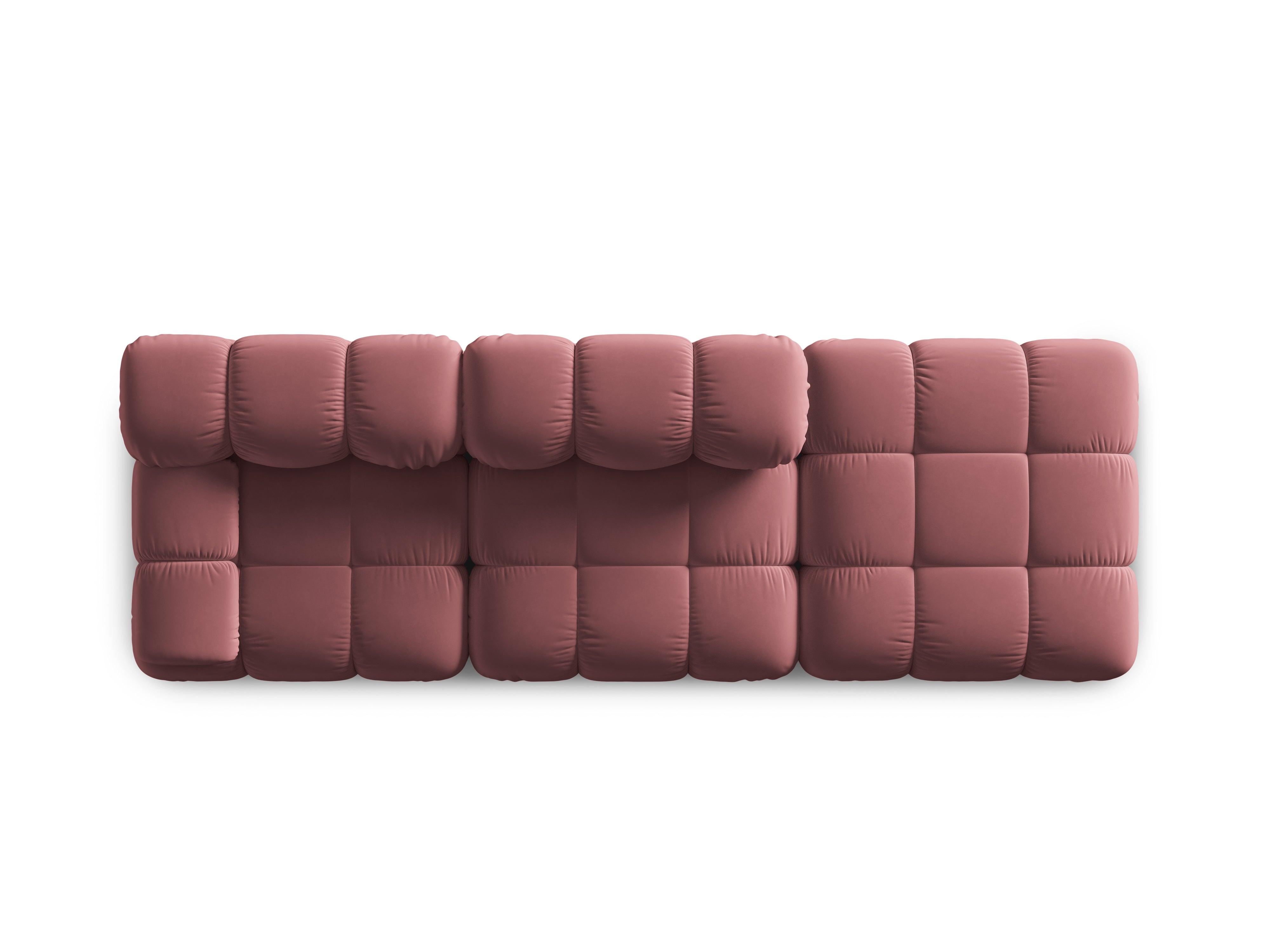 Sofa modułowa aksamitna prawostronna 4-osobowa TROPEA różowy Milo Casa Eye on Design