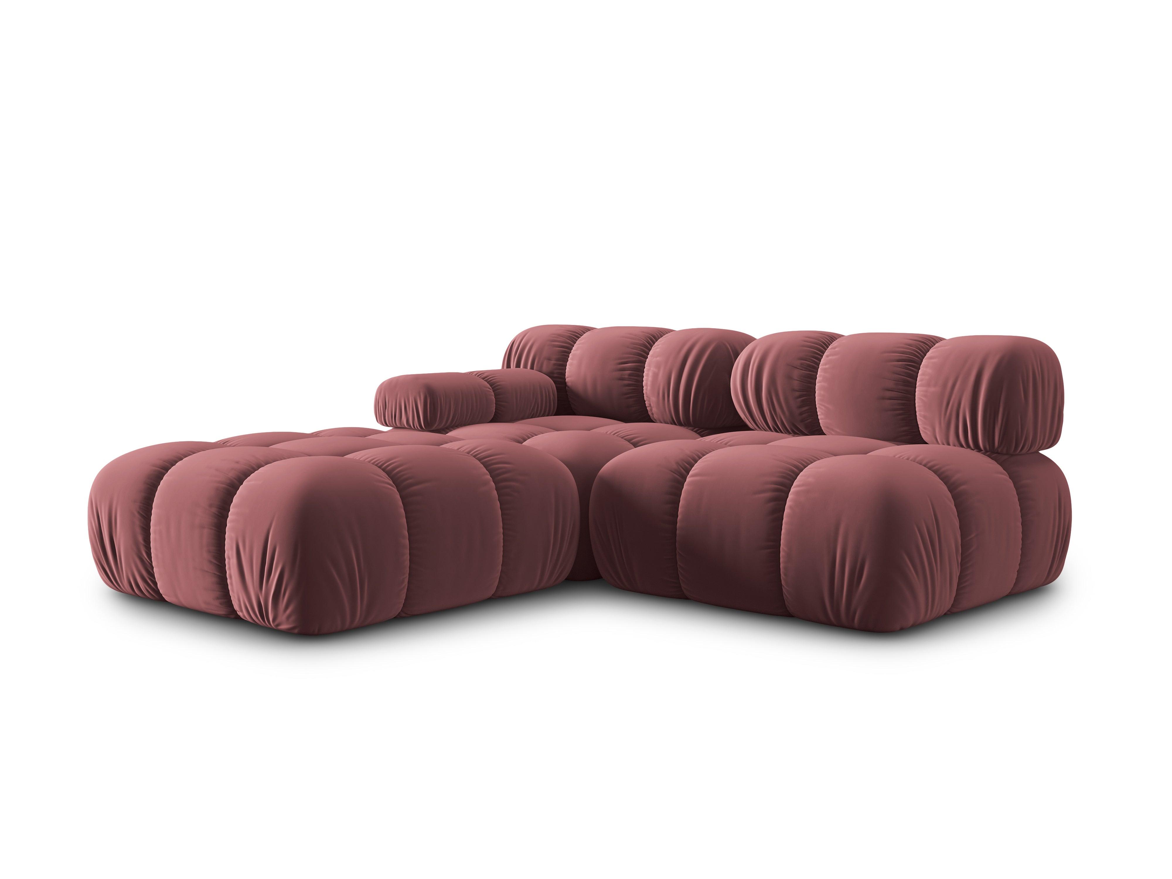 Sofa modułowa aksamitna prawostronna 4-osobowa TROPEA różowy Milo Casa Eye on Design