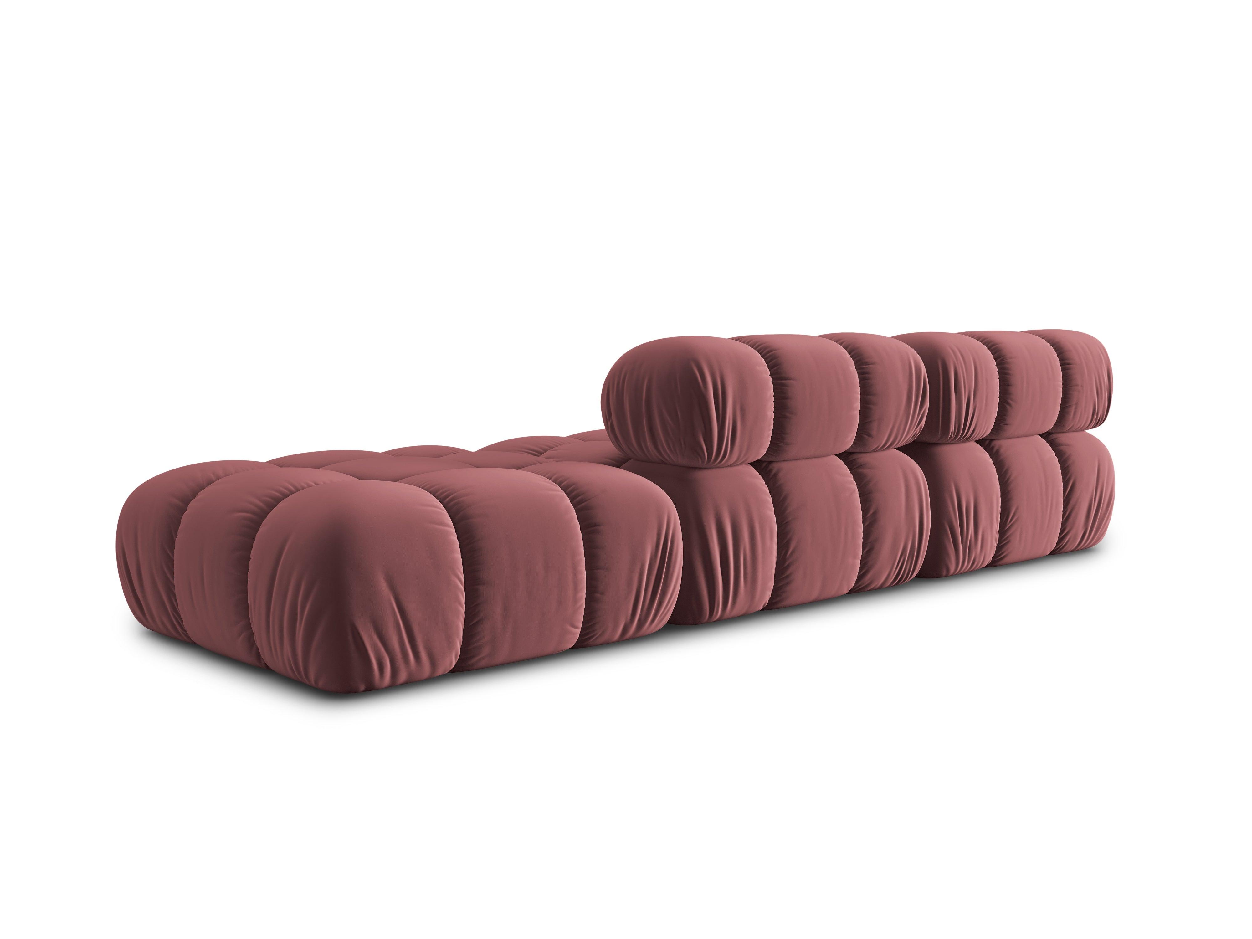 Sofa modułowa aksamitna prawostronna 4-osobowa TROPEA różowy Milo Casa Eye on Design