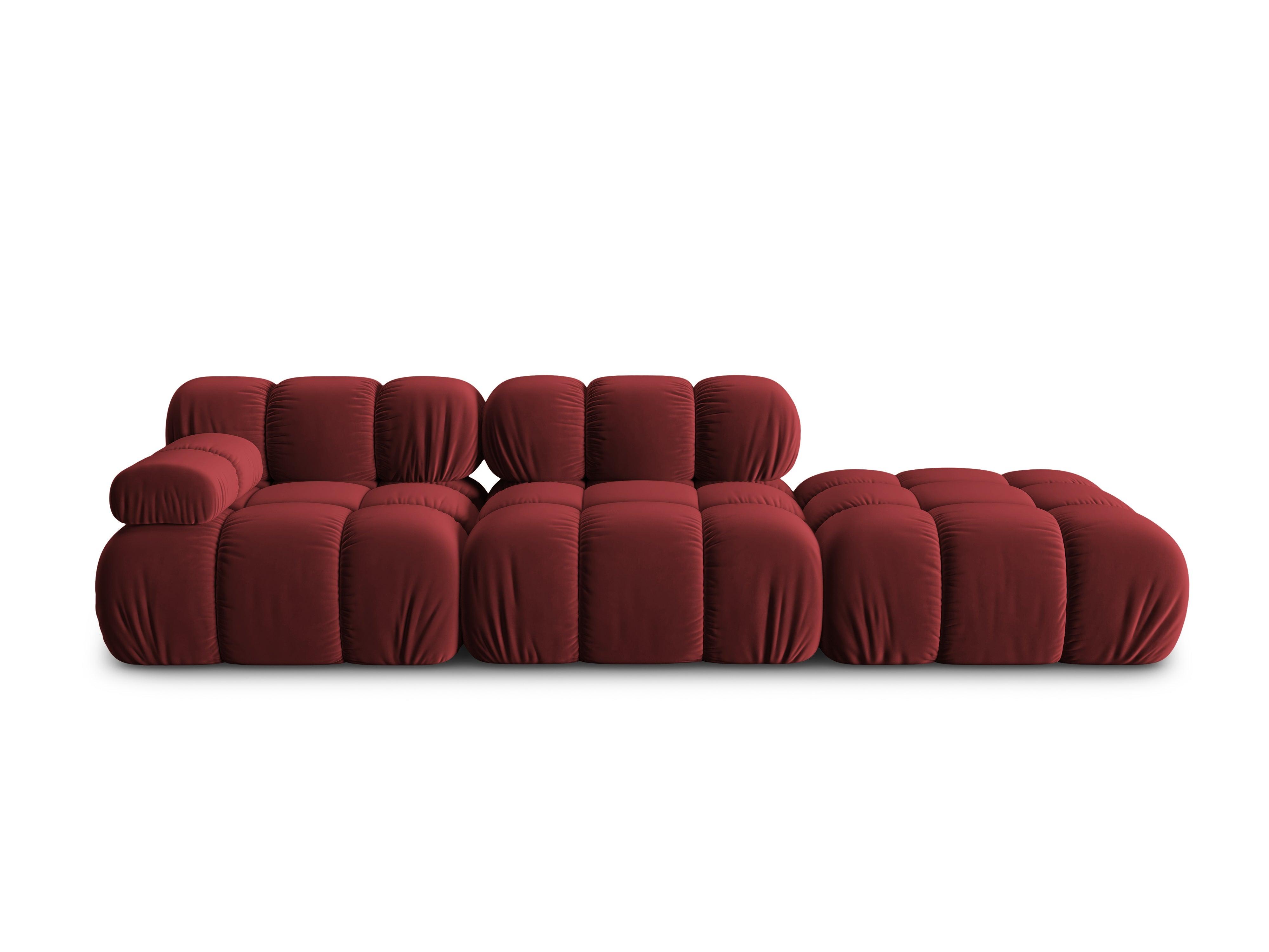 Sofa modułowa aksamitna prawostronna 4-osobowa TROPEA rubinowy Milo Casa Eye on Design