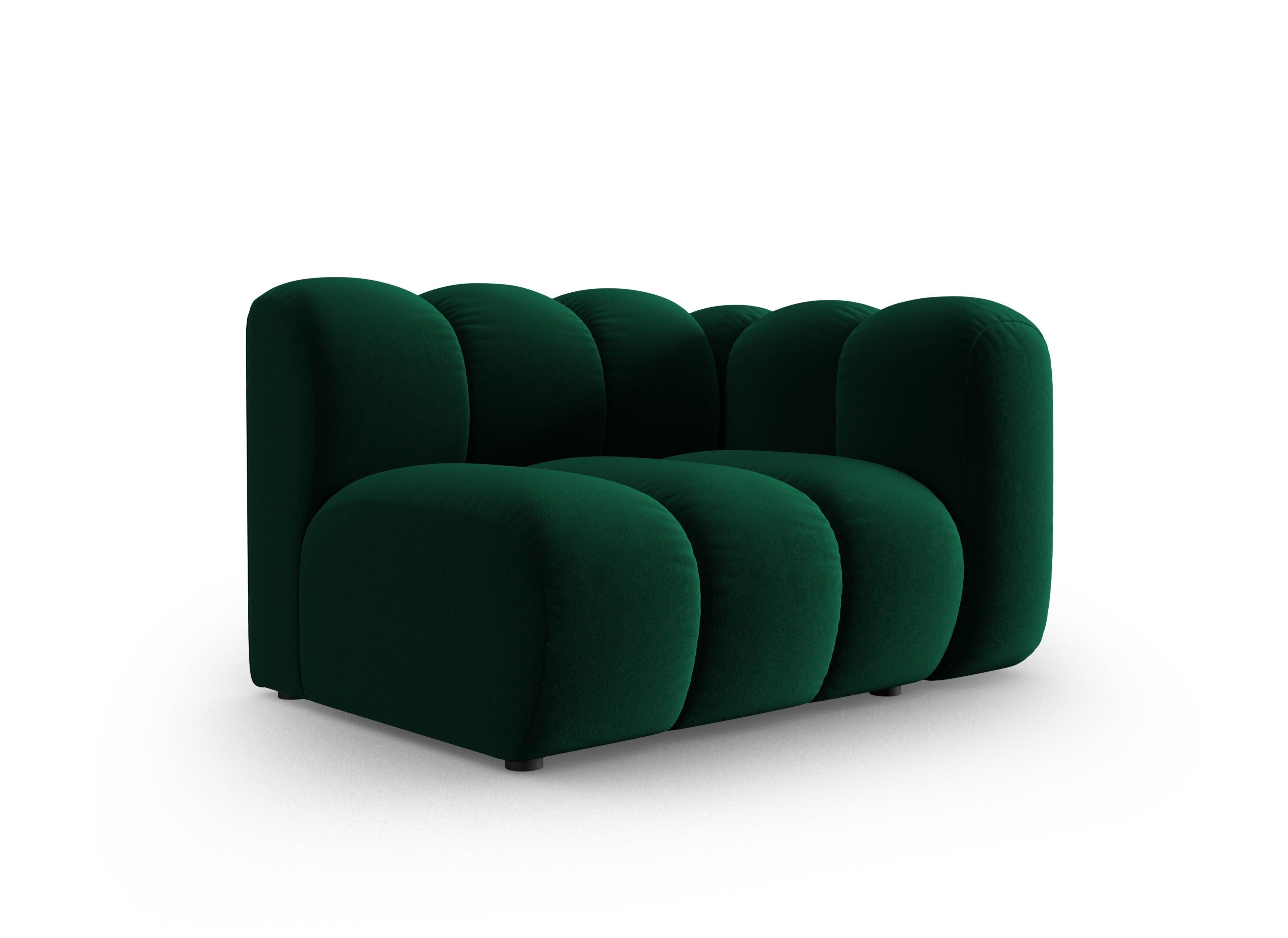 Sofa modułowa aksamitna prawostronna SKYLER butelkowy zielony - element końcowy Interieurs 86 Eye on Design