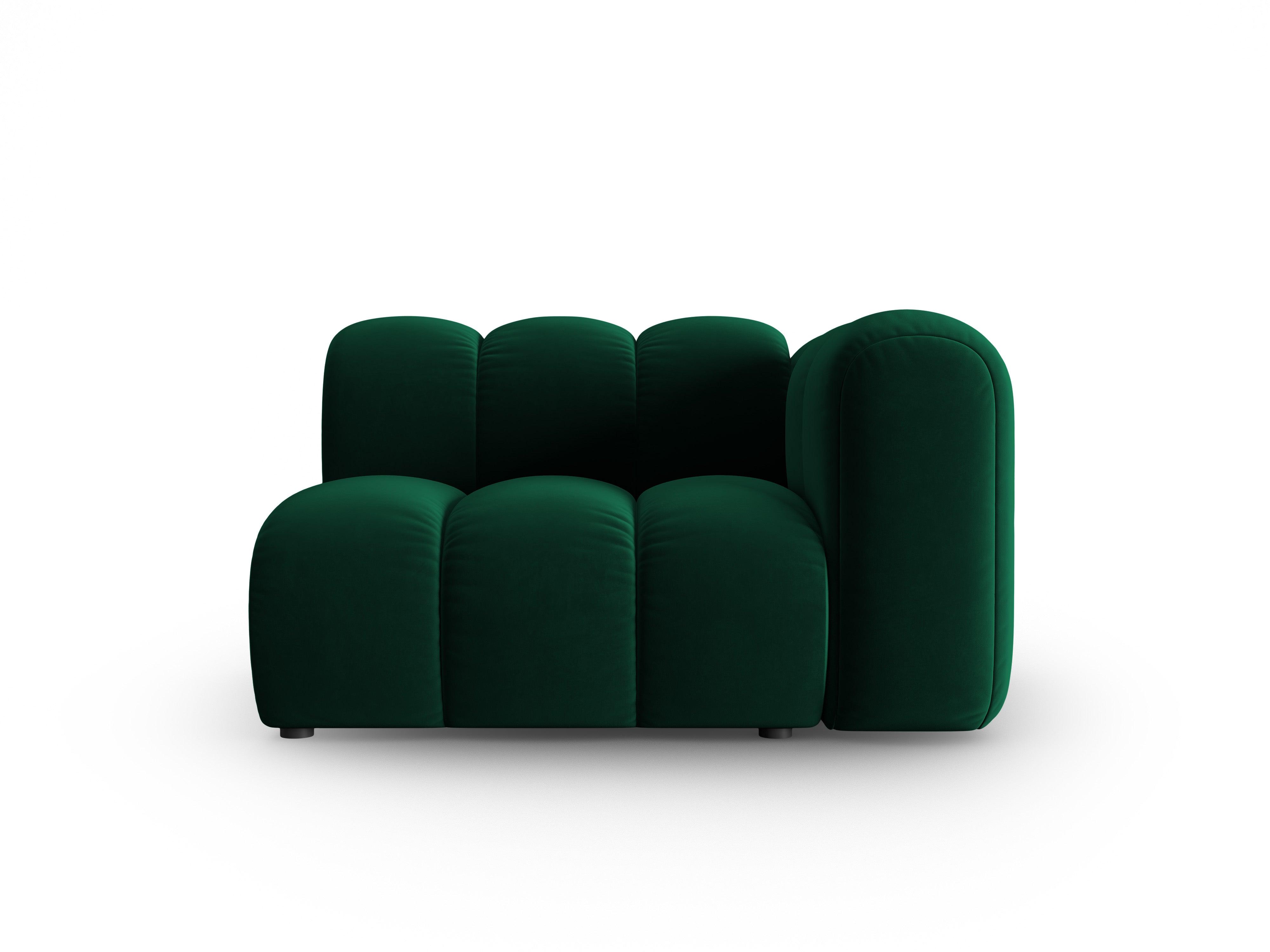 Sofa modułowa aksamitna prawostronna SKYLER butelkowy zielony - element końcowy Interieurs 86 Eye on Design
