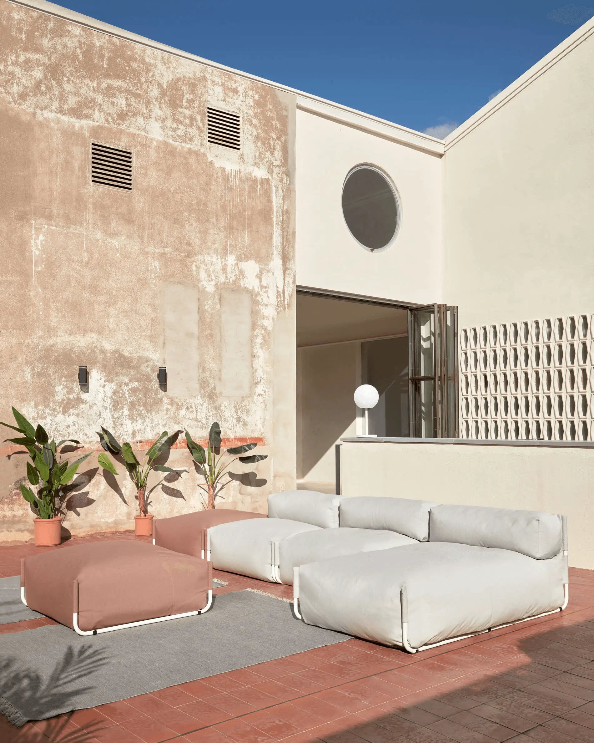Sofa modułowa ogrodowa SQUARE - szezlong jasnoszary – Kave Home