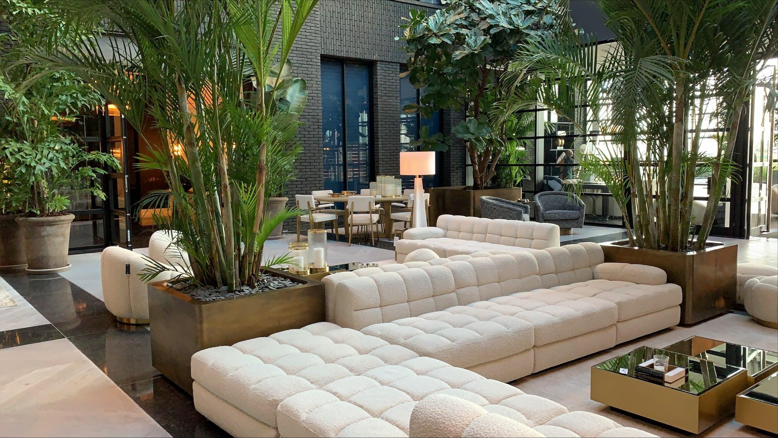 Sofa modułowa w tkaninie boucle DEAN - puf kremowy Eichholtz Eye on Design