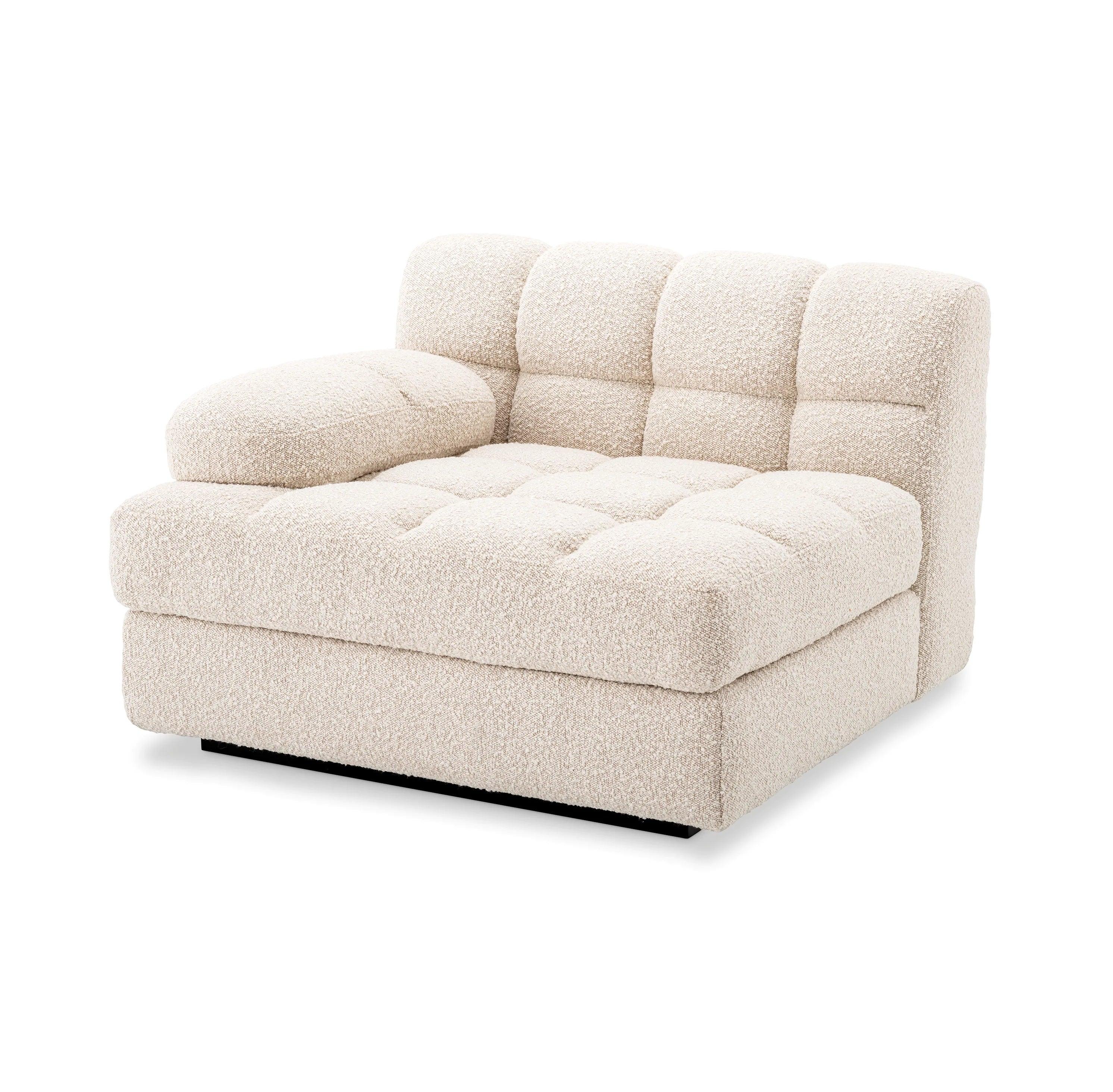 Sofa modułowa w tkaninie boucle DEAN - siedzisko narożne kremowe Eichholtz Eye on Design