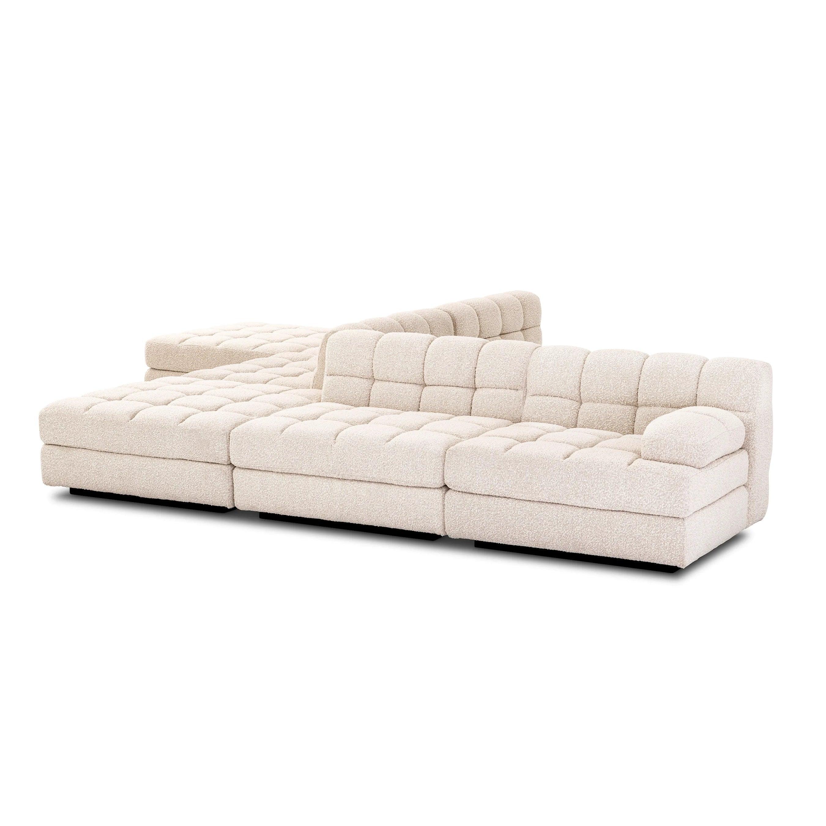 Sofa modułowa w tkaninie boucle DEAN - siedzisko narożne kremowe Eichholtz Eye on Design
