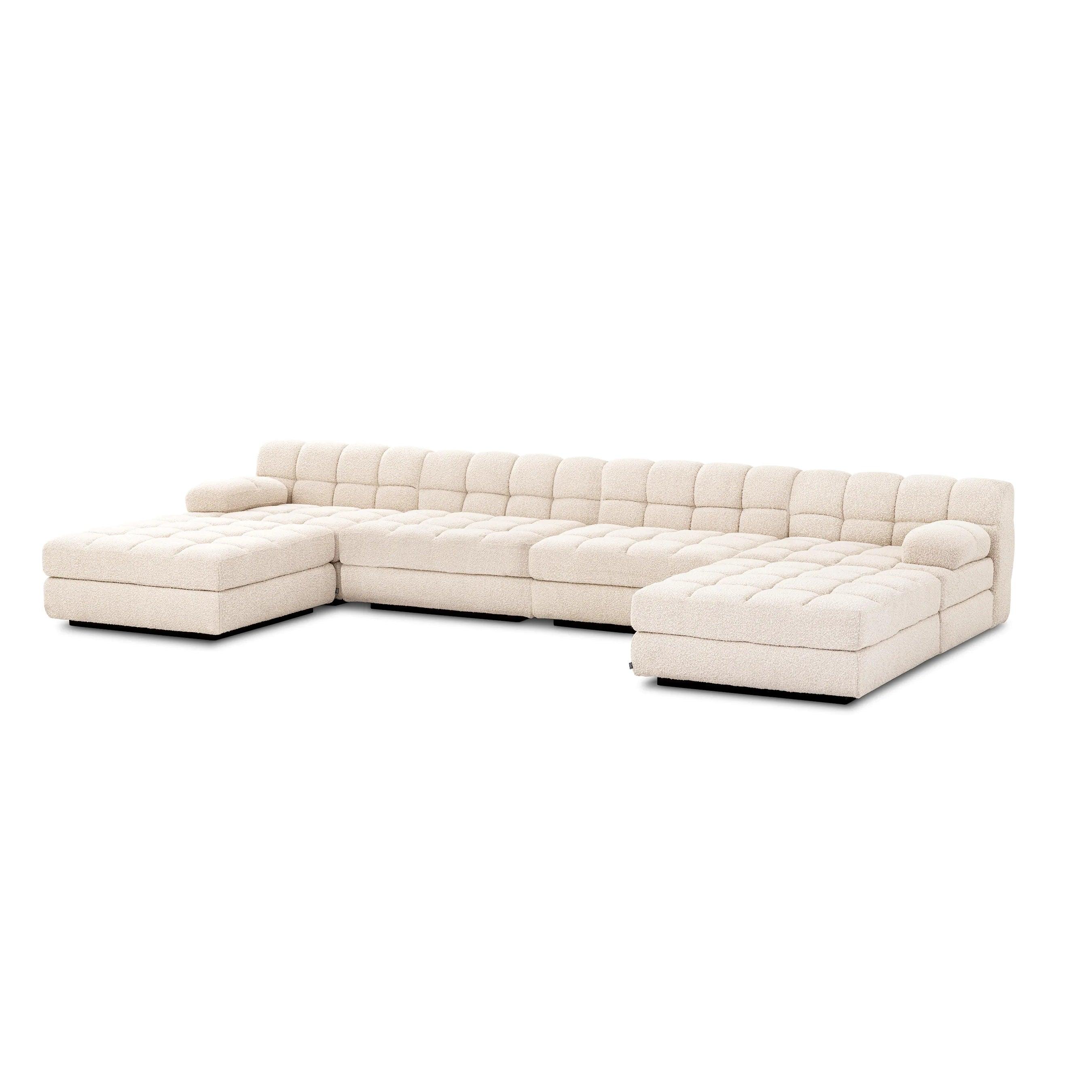 Sofa modułowa w tkaninie boucle DEAN - siedzisko narożne kremowe Eichholtz Eye on Design
