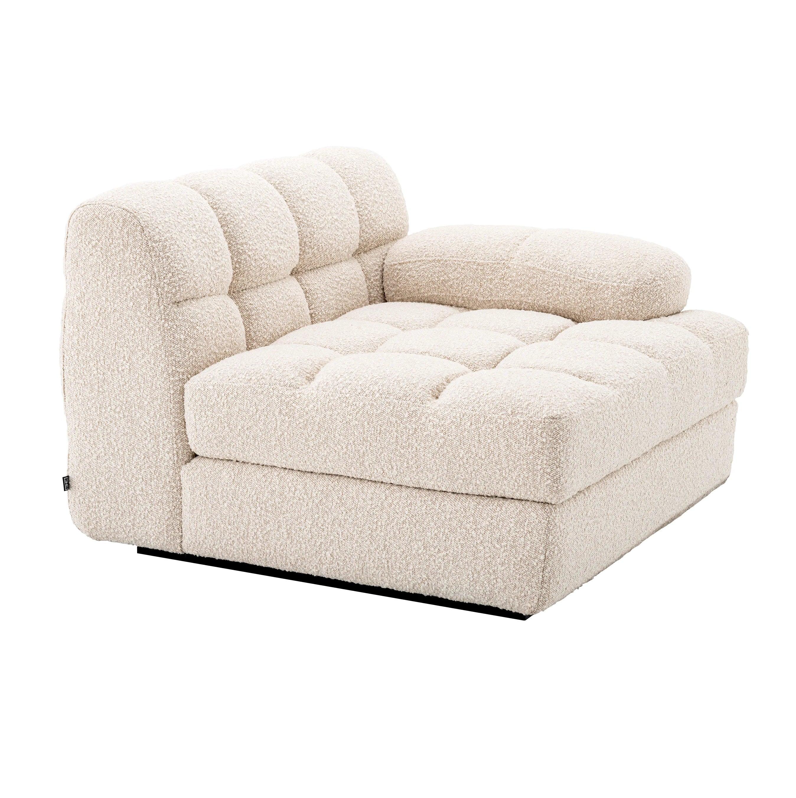 Sofa modułowa w tkaninie boucle DEAN - siedzisko narożne kremowe Eichholtz Eye on Design