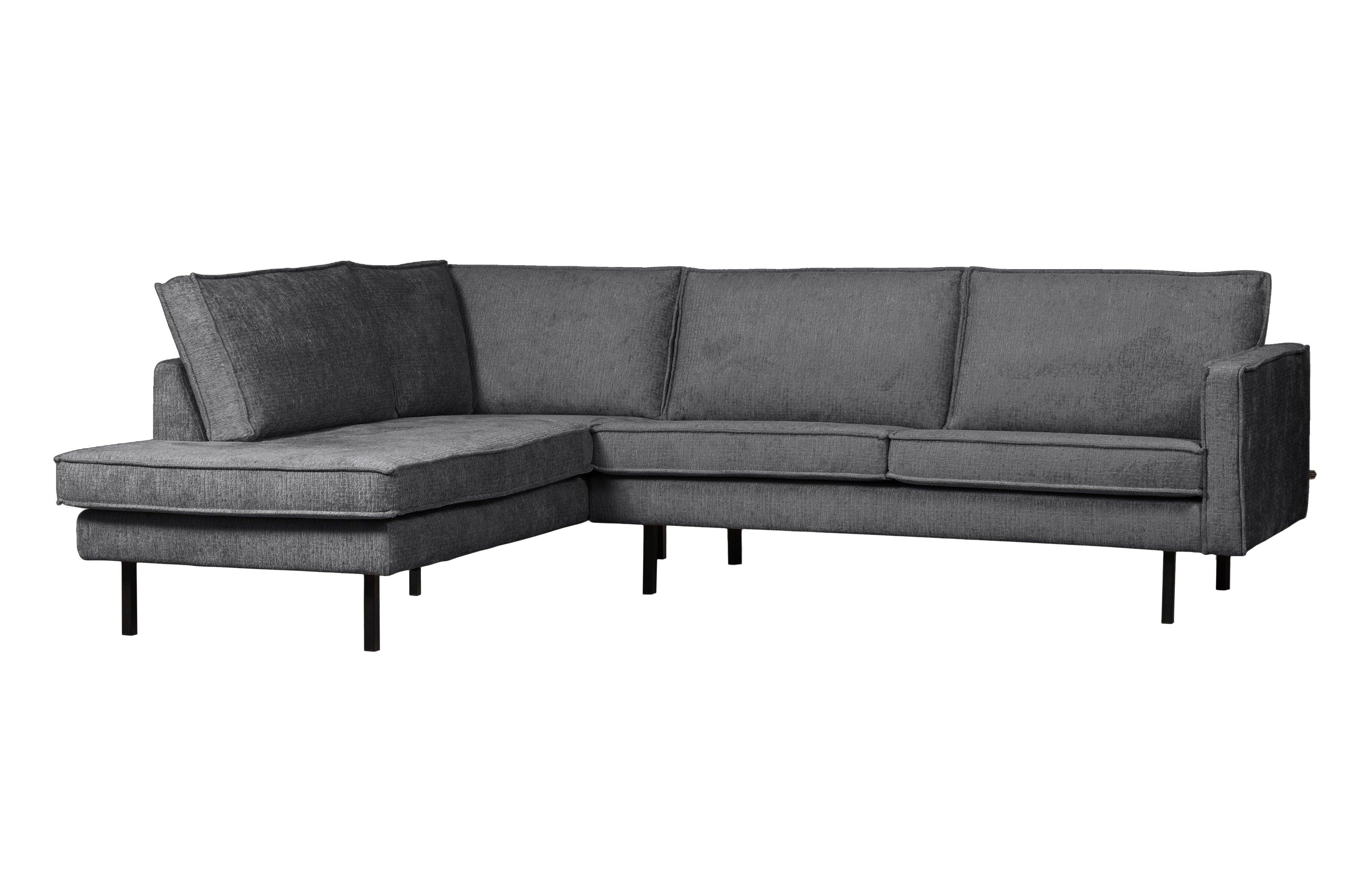 Sofa narożna welurowa lewostronna RODEO ciemnoszary Be Pure Eye on Design