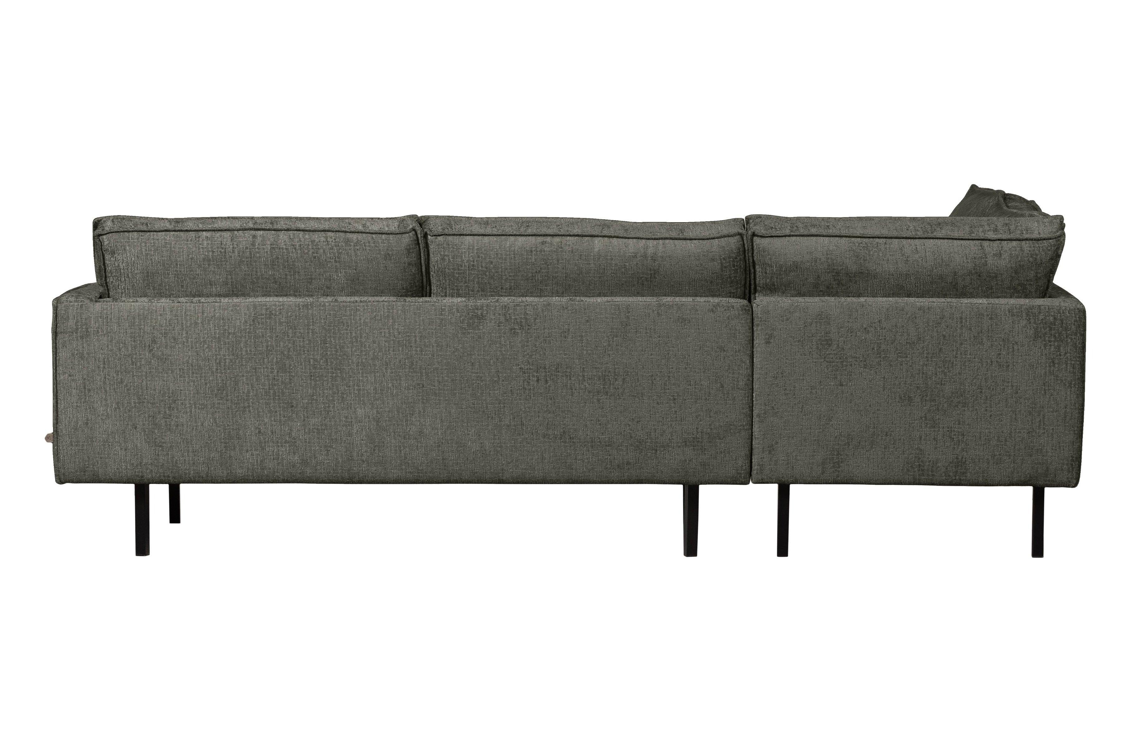 Sofa narożna welurowa lewostronna RODEO szarozielony Be Pure Eye on Design