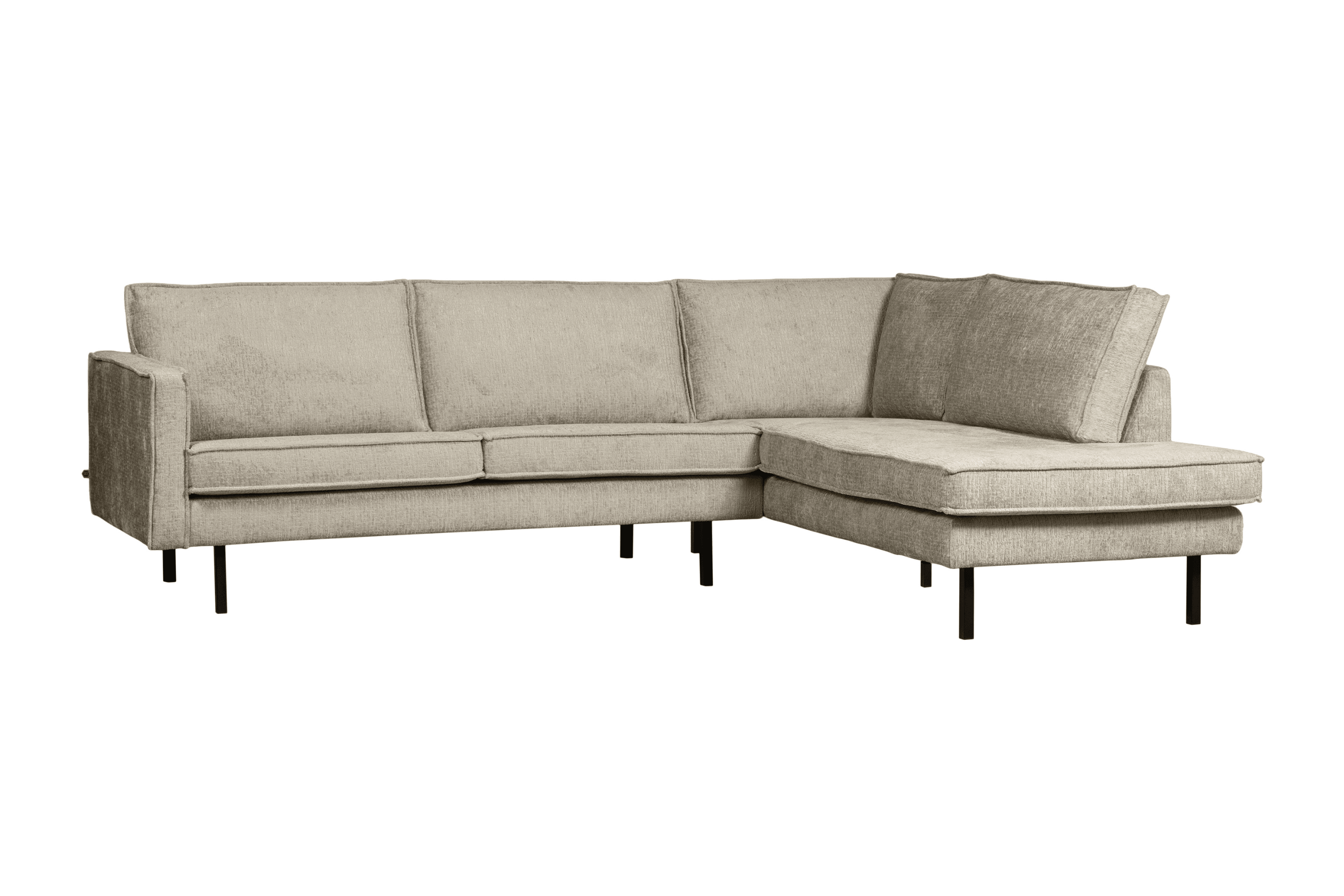 Sofa narożna welurowa prawostronna RODEO beżowy Be Pure Eye on Design