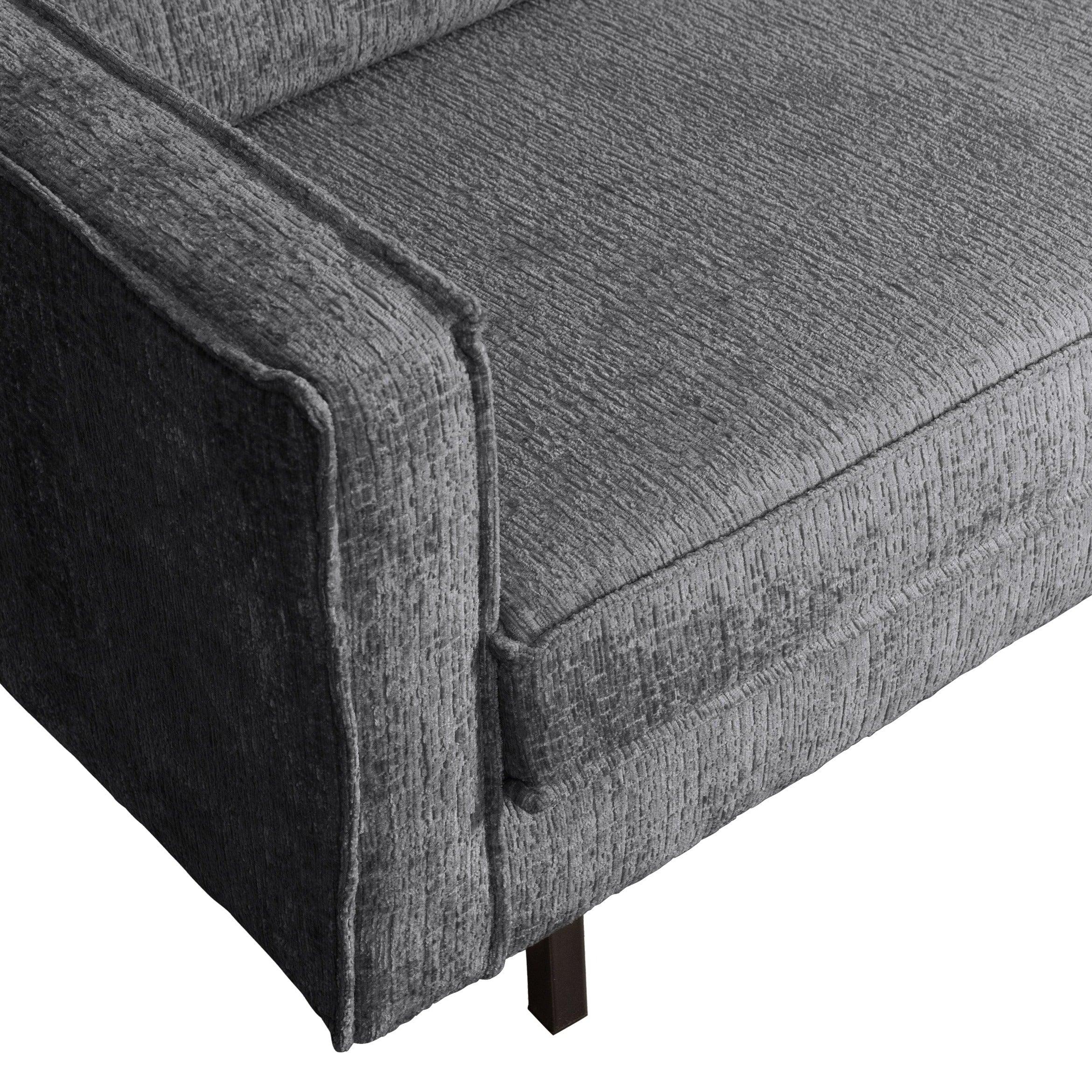 Sofa narożna welurowa prawostronna RODEO ciemnoszary Be Pure Eye on Design