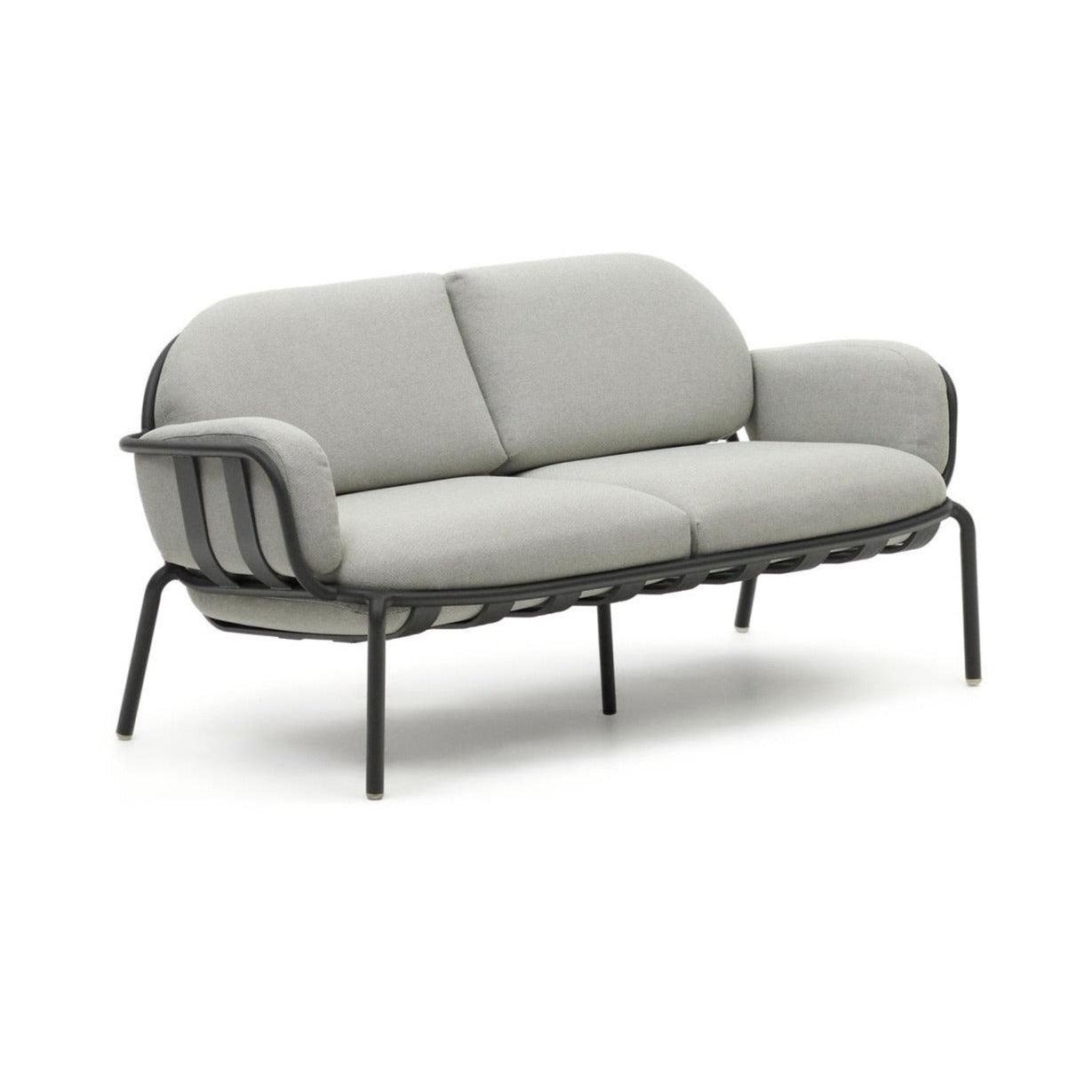 Sofa ogrodowa 2-osobowa JONCOLS szary z czarną podstawą La Forma Eye on Design