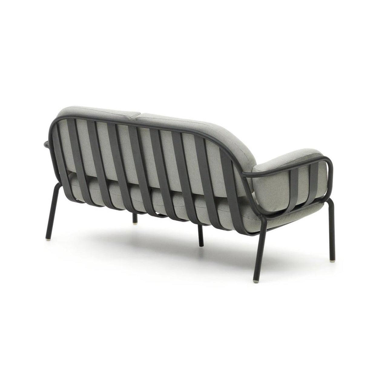 Sofa ogrodowa 2-osobowa JONCOLS szary z czarną podstawą La Forma Eye on Design