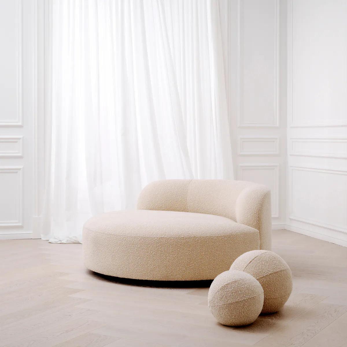 Sofa okrągła w tkaninie boucle BJÖRN kremowy Eichholtz Eye on Design