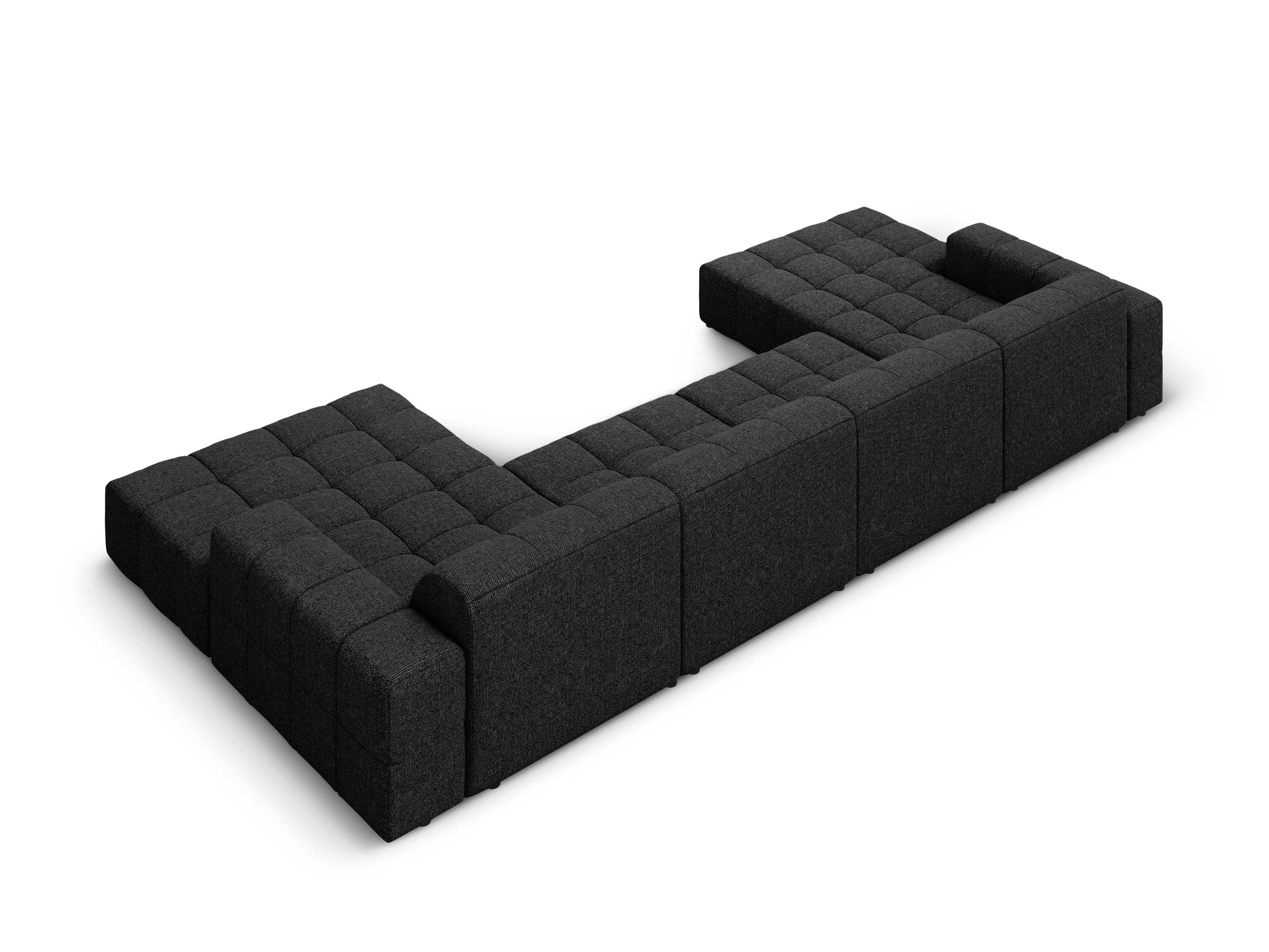 Sofa panoramiczna 6-osobowa CHICAGO czarny szenil Cosmopolitan Design Eye on Design