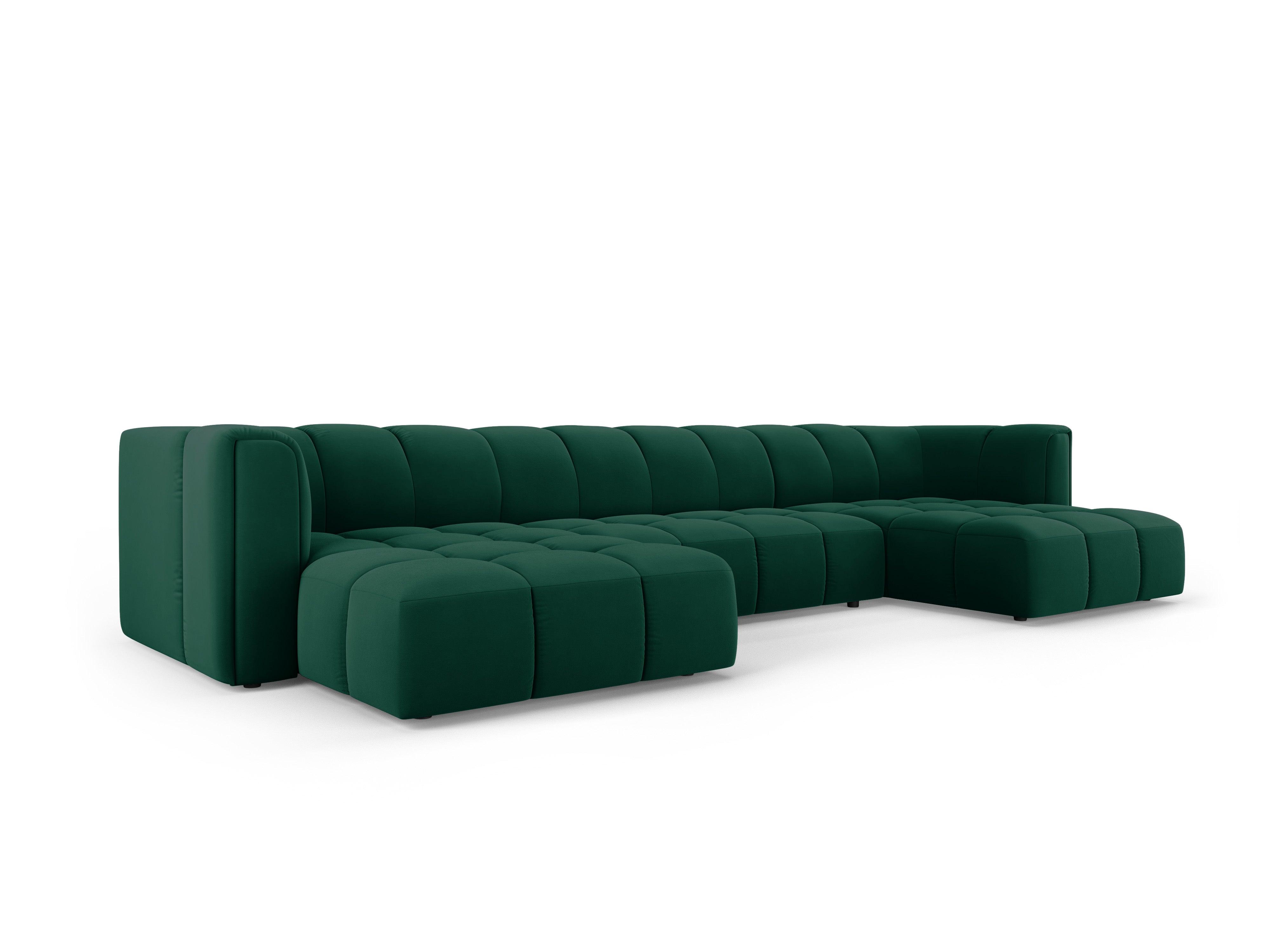 Sofa panoramiczna aksamitna FRANCESCA butelkowa zieleń Milo Casa Eye on Design