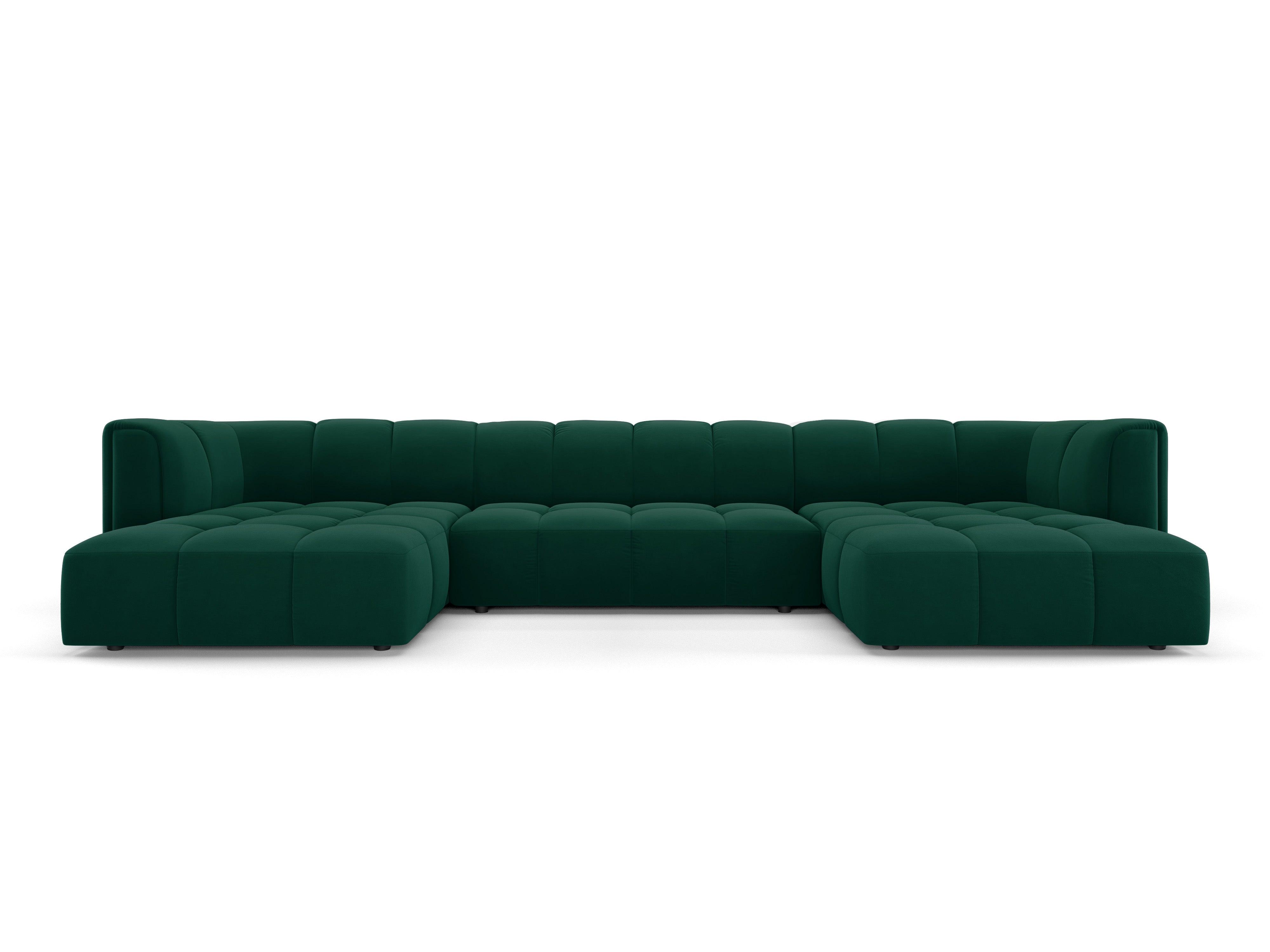 Sofa panoramiczna aksamitna FRANCESCA butelkowa zieleń Milo Casa Eye on Design