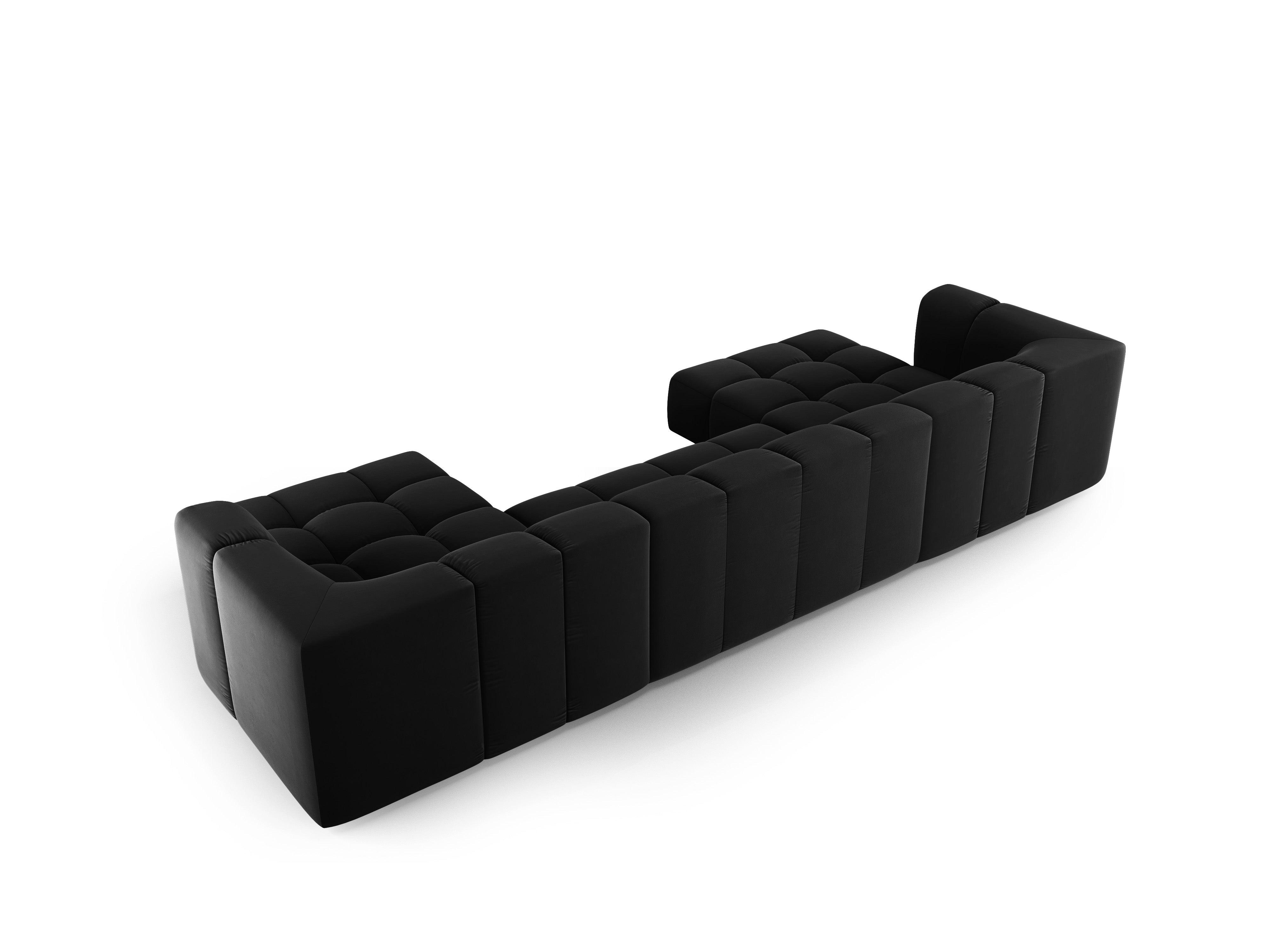 Sofa panoramiczna aksamitna FRANCESCA czarny Milo Casa Eye on Design