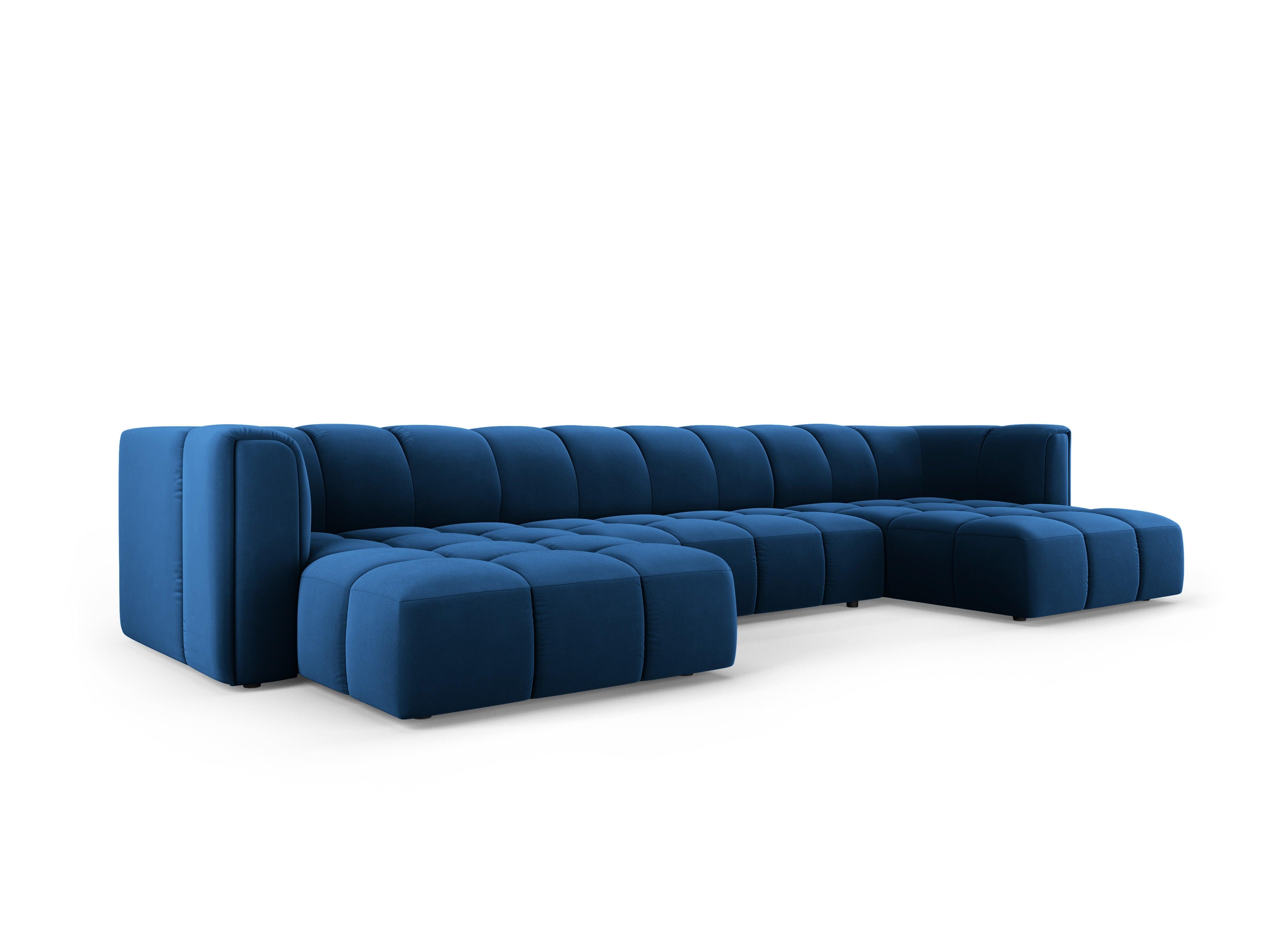 Sofa panoramiczna aksamitna FRANCESCA granat królewski Milo Casa Eye on Design