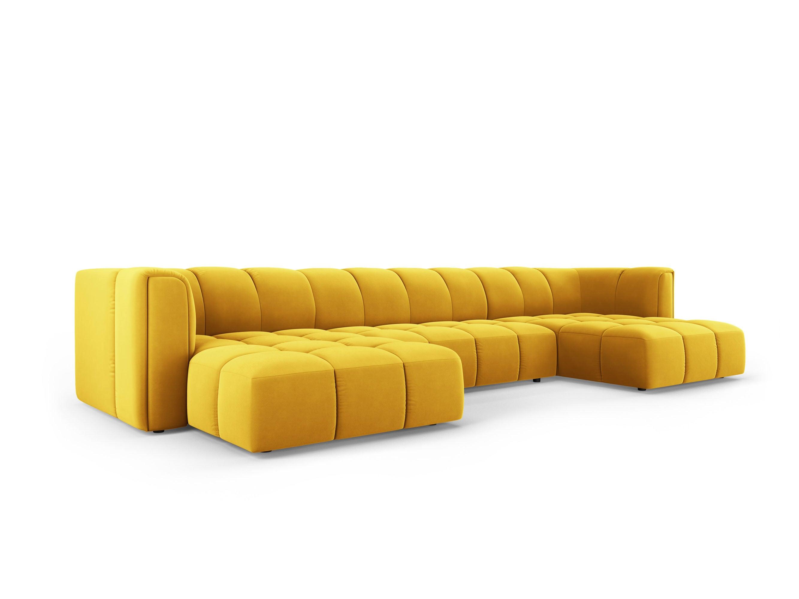 Sofa panoramiczna aksamitna FRANCESCA żółty Milo Casa Eye on Design