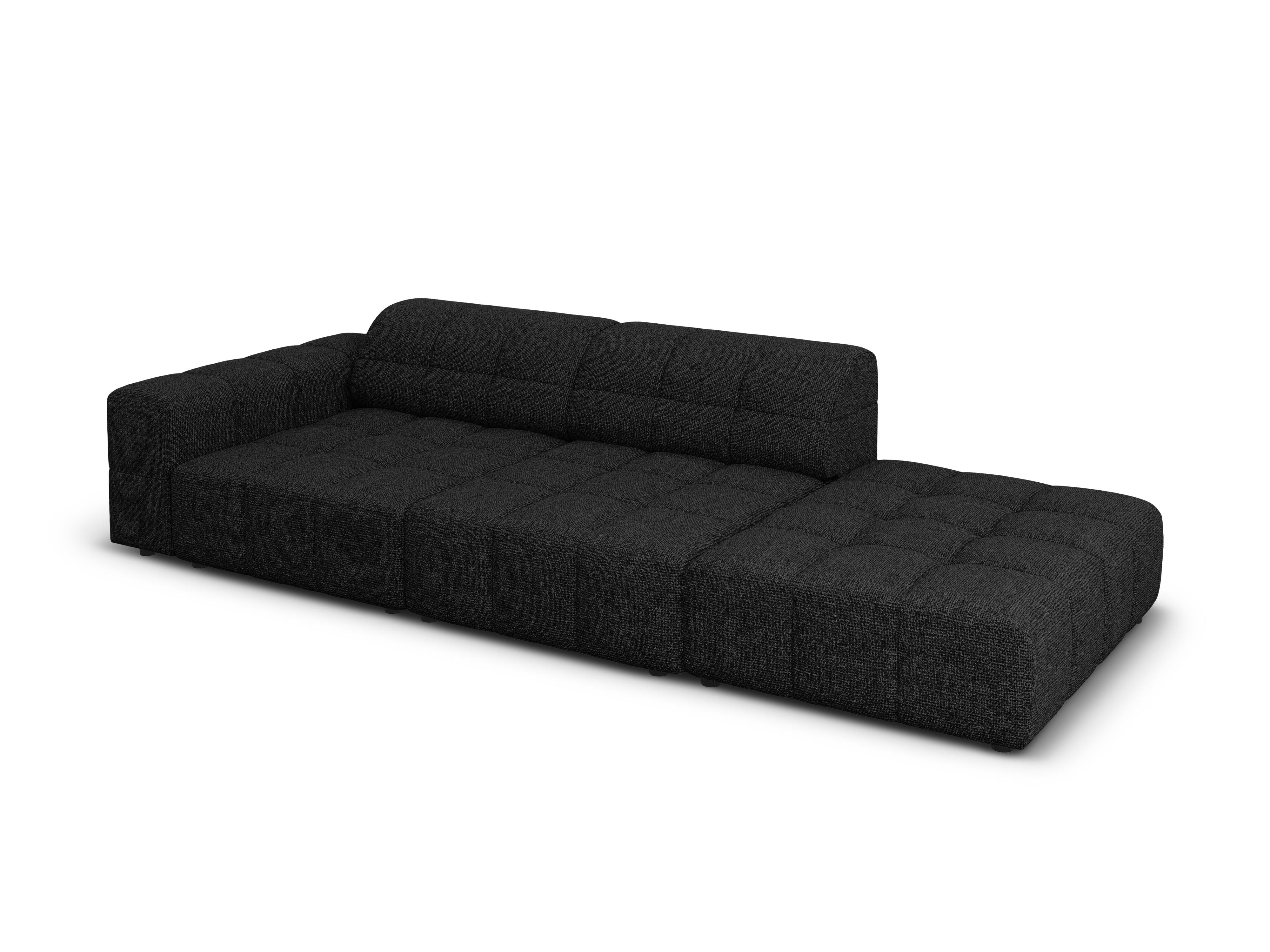 Sofa prawostronna 3-osobowa CHICAGO czarny szenil Cosmopolitan Design Eye on Design