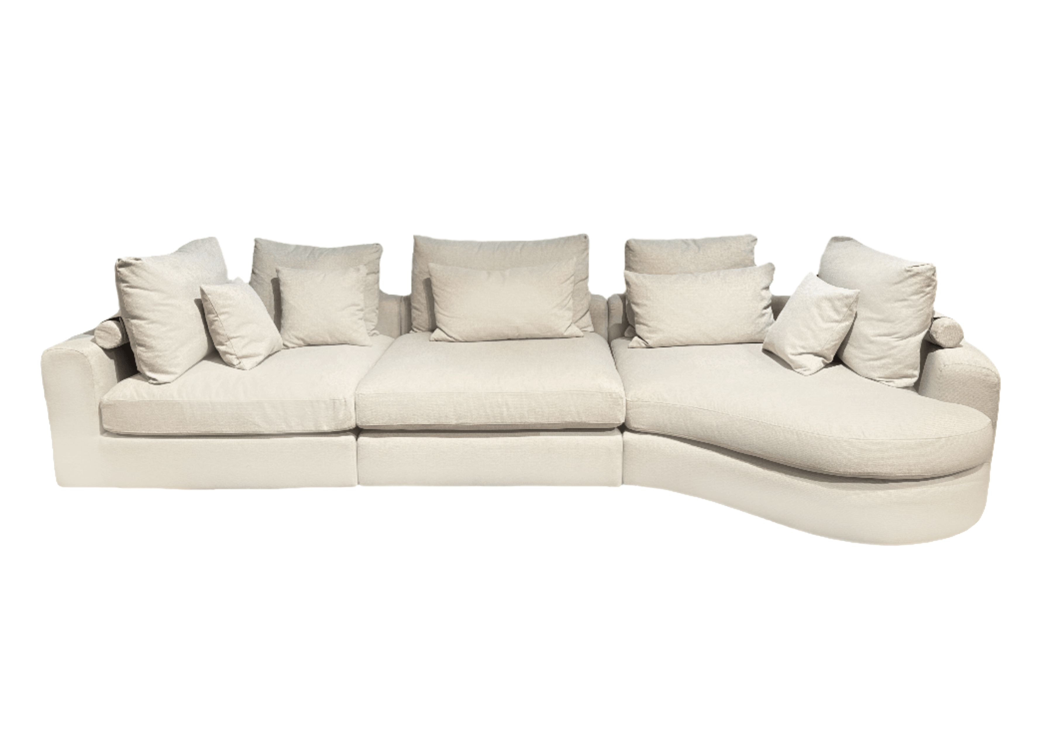 Sofa prawostronna LUSSO jasnobeżowy Mélusine Home Eye on Design