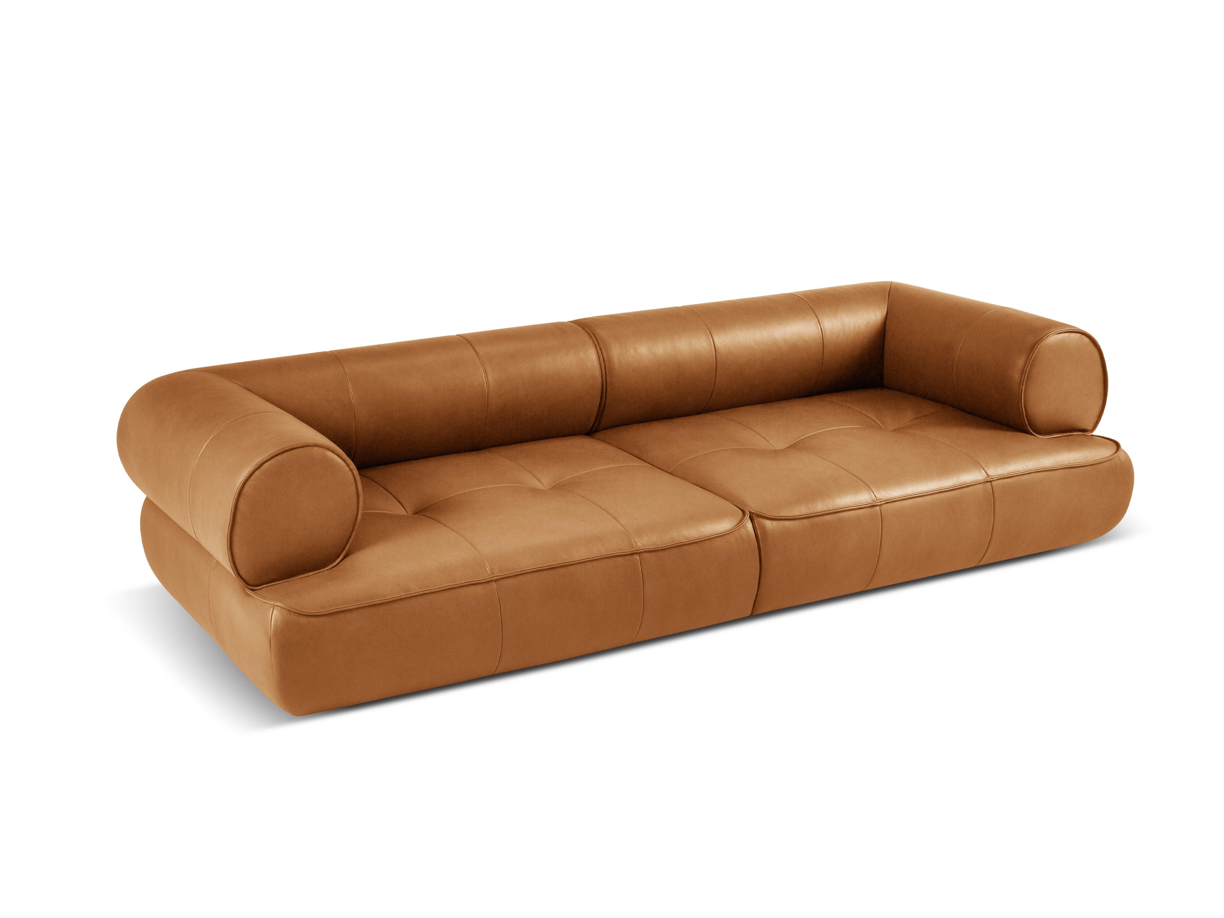 Sofa skórzana 4-osobowa LILY koniakowy Maison Heritage Eye on Design