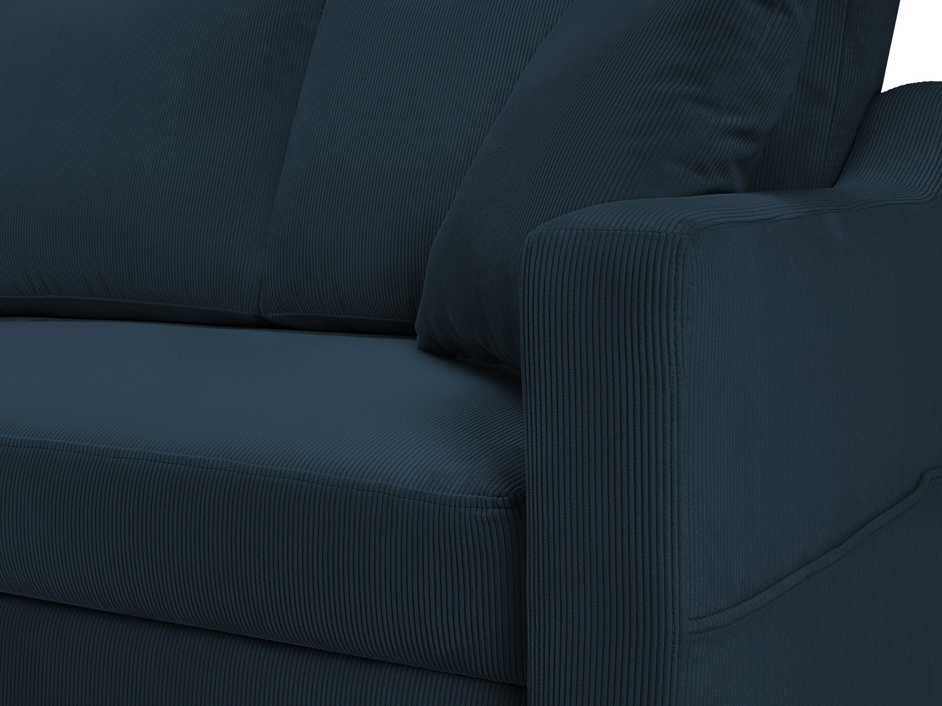 Sofa sztruksowa z funkcją spania ROSE ciemnoniebieski Mazzini Sofas Eye on Design