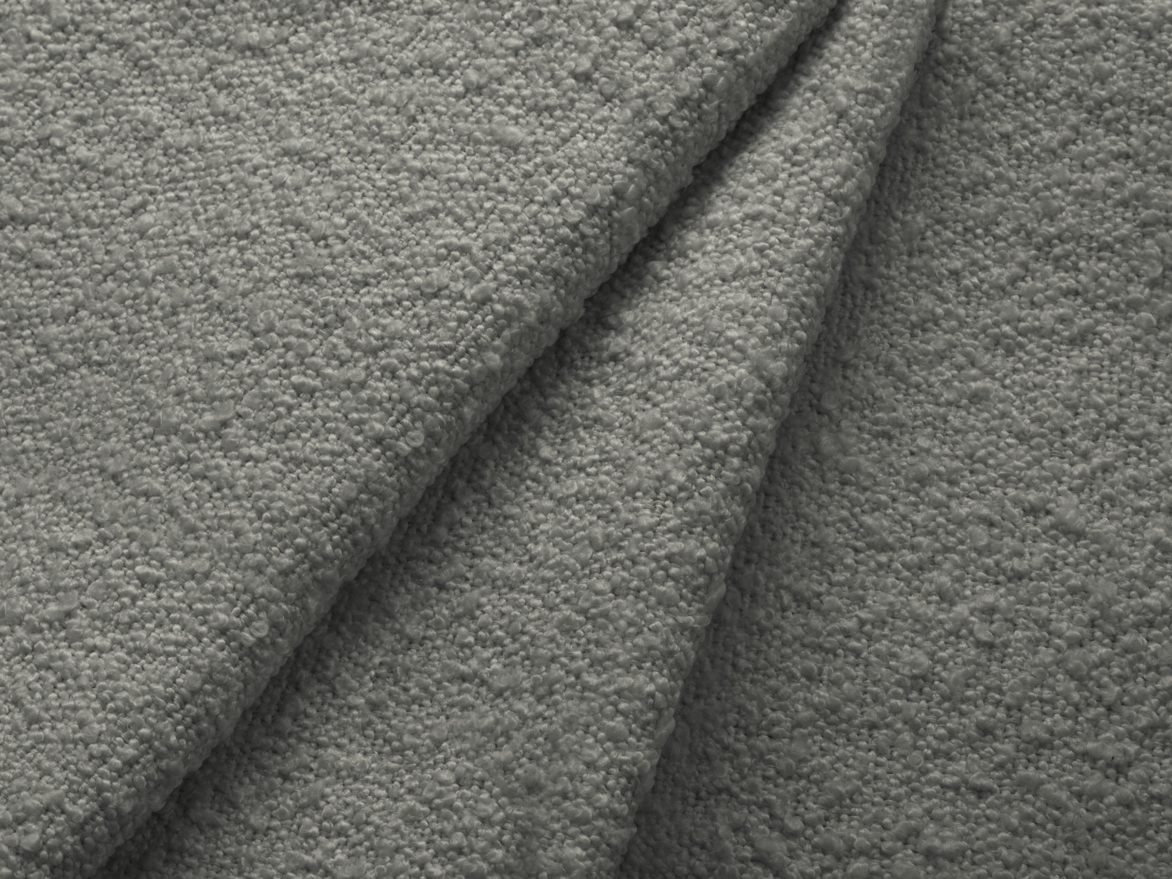 Sofa w tkaninie boucle 3-osobowa VIENNA szary ze złotą podstawą Cosmopolitan Design Eye on Design