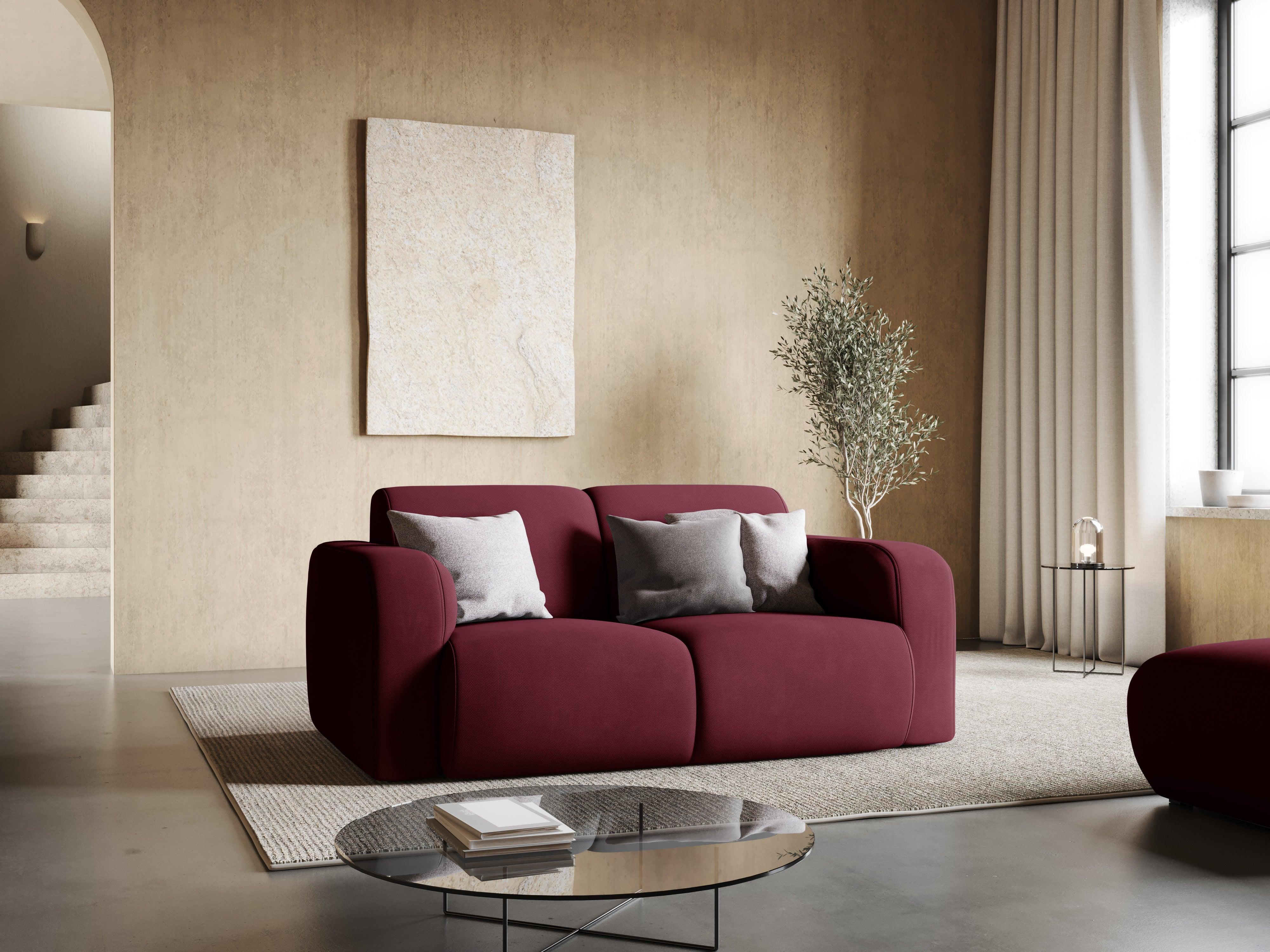 Sofa w tkaninie chenillowej 2-osobowa LOLA bordowy Windsor & Co Eye on Design