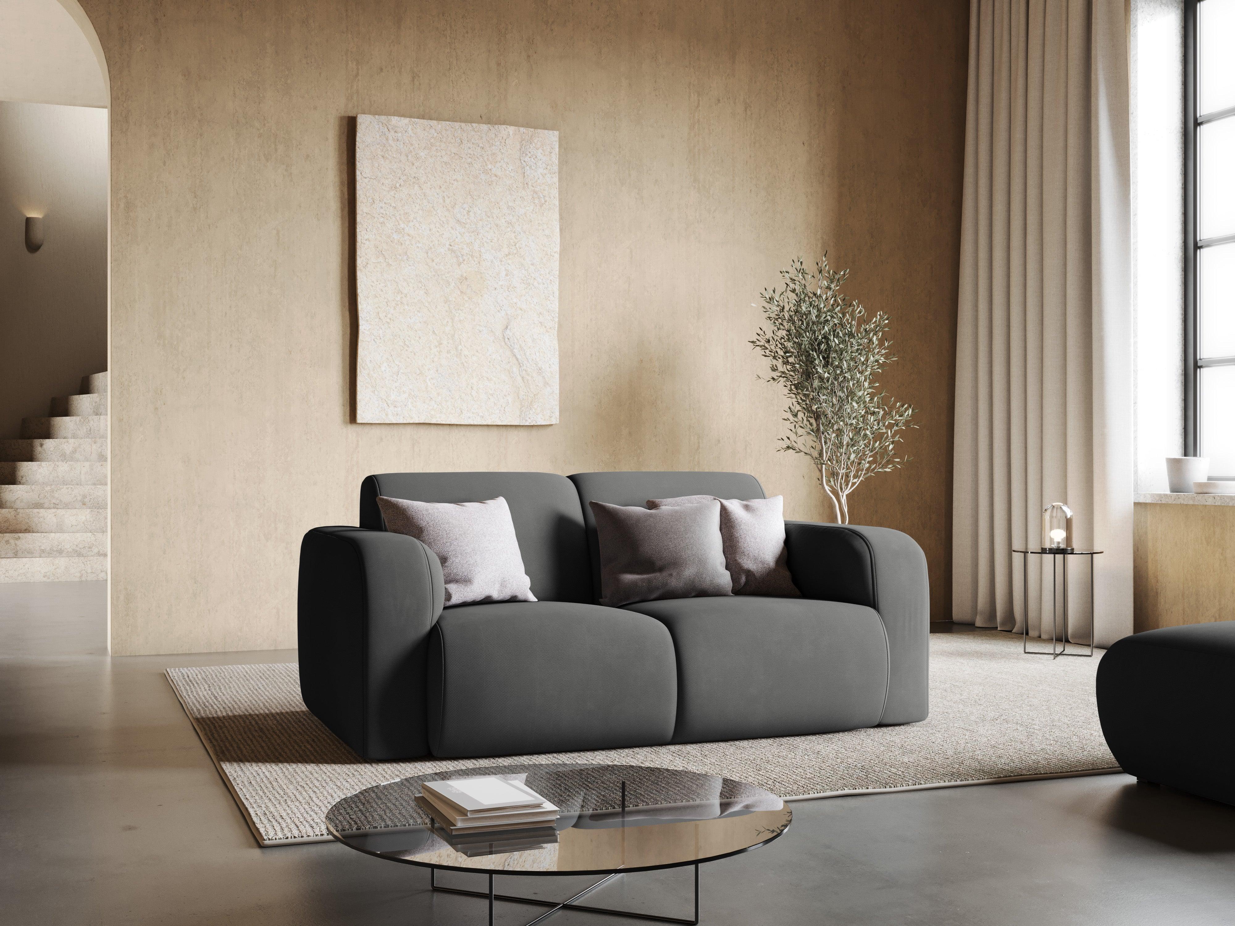 Sofa w tkaninie chenillowej 2-osobowa LOLA ciemnoszary Windsor & Co Eye on Design