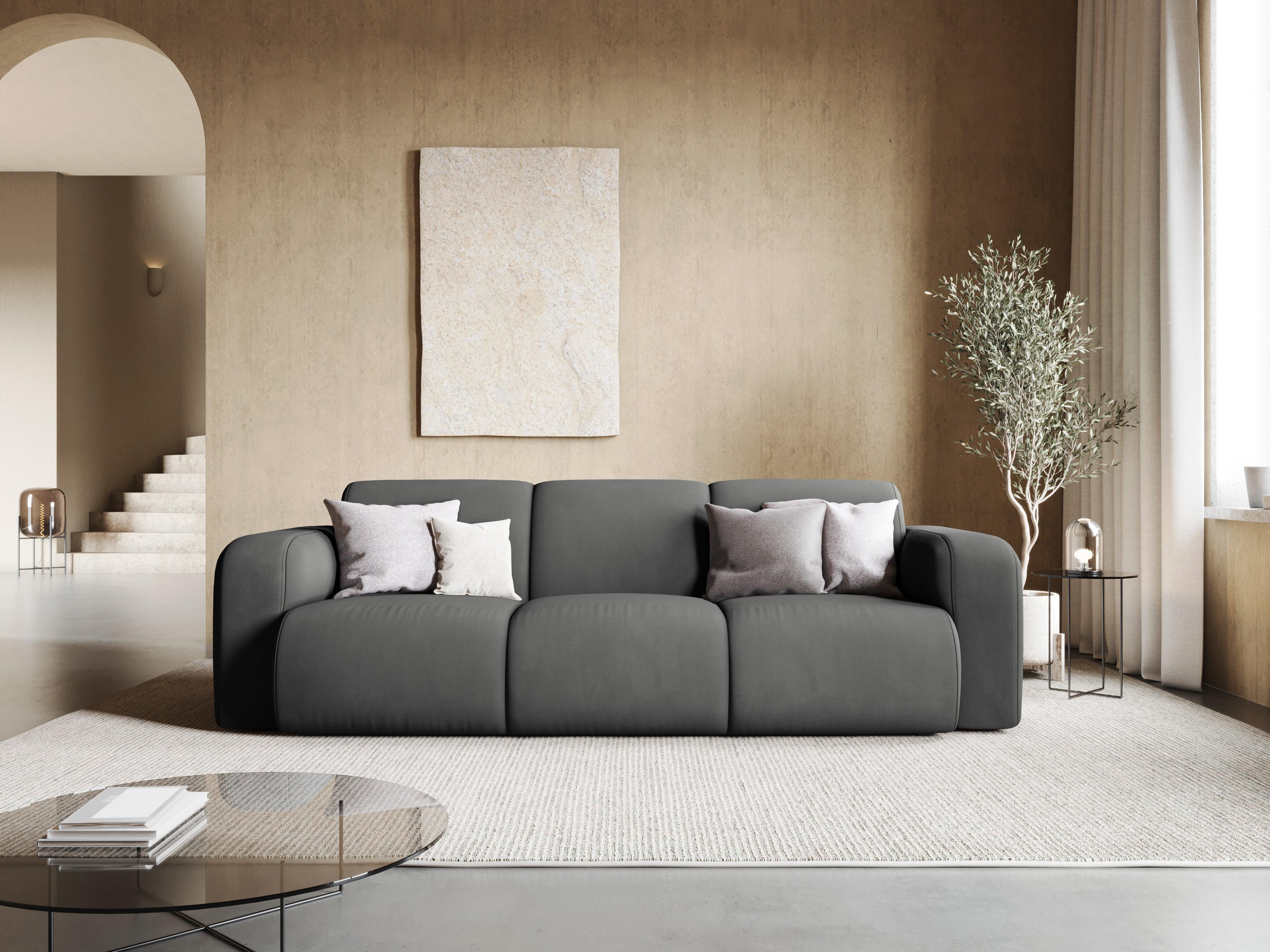 Sofa w tkaninie chenillowej 3-osobowa LOLA ciemnoszary Windsor & Co Eye on Design