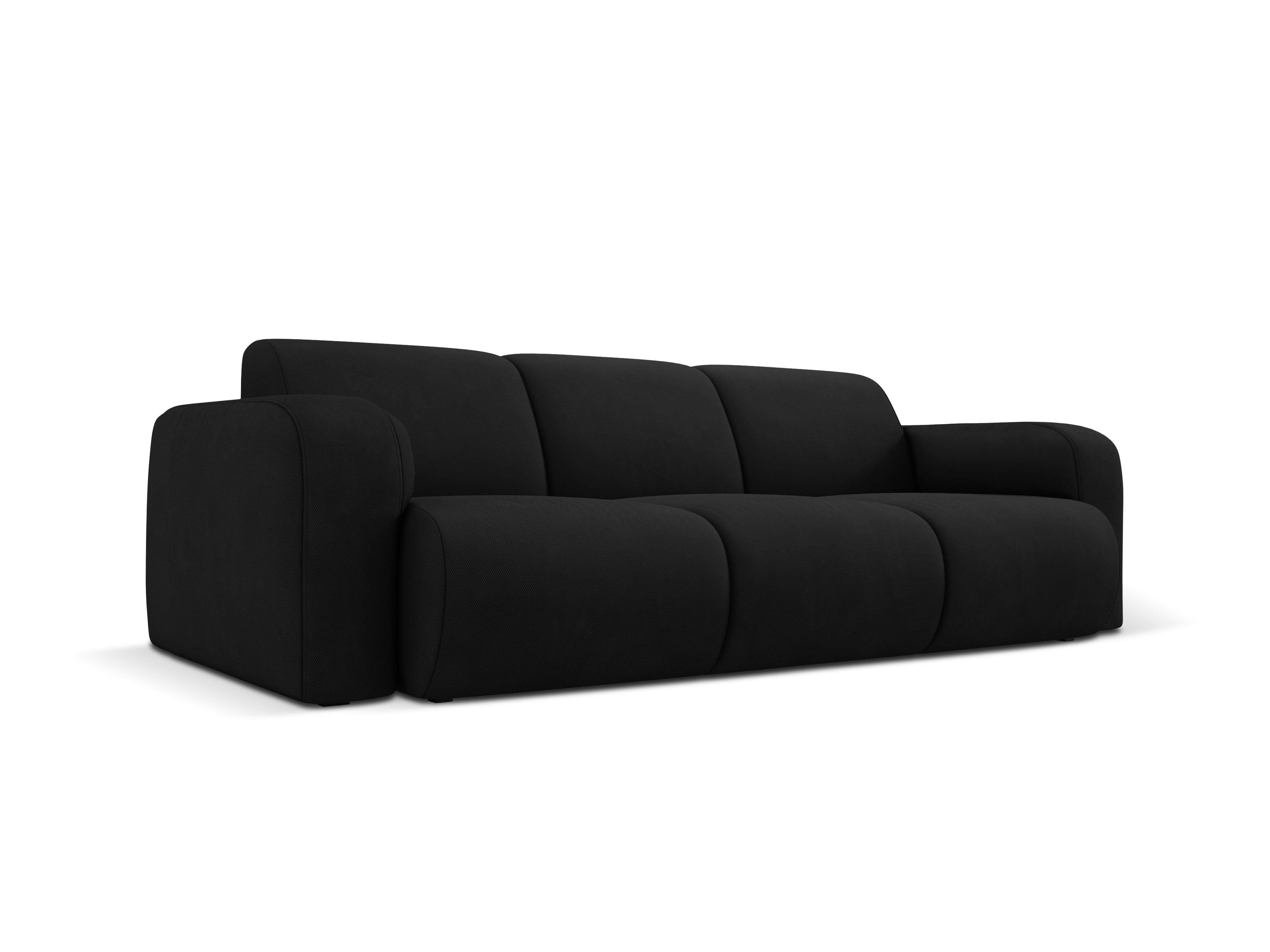 Sofa w tkaninie chenillowej 3-osobowa LOLA czarny Windsor & Co Eye on Design