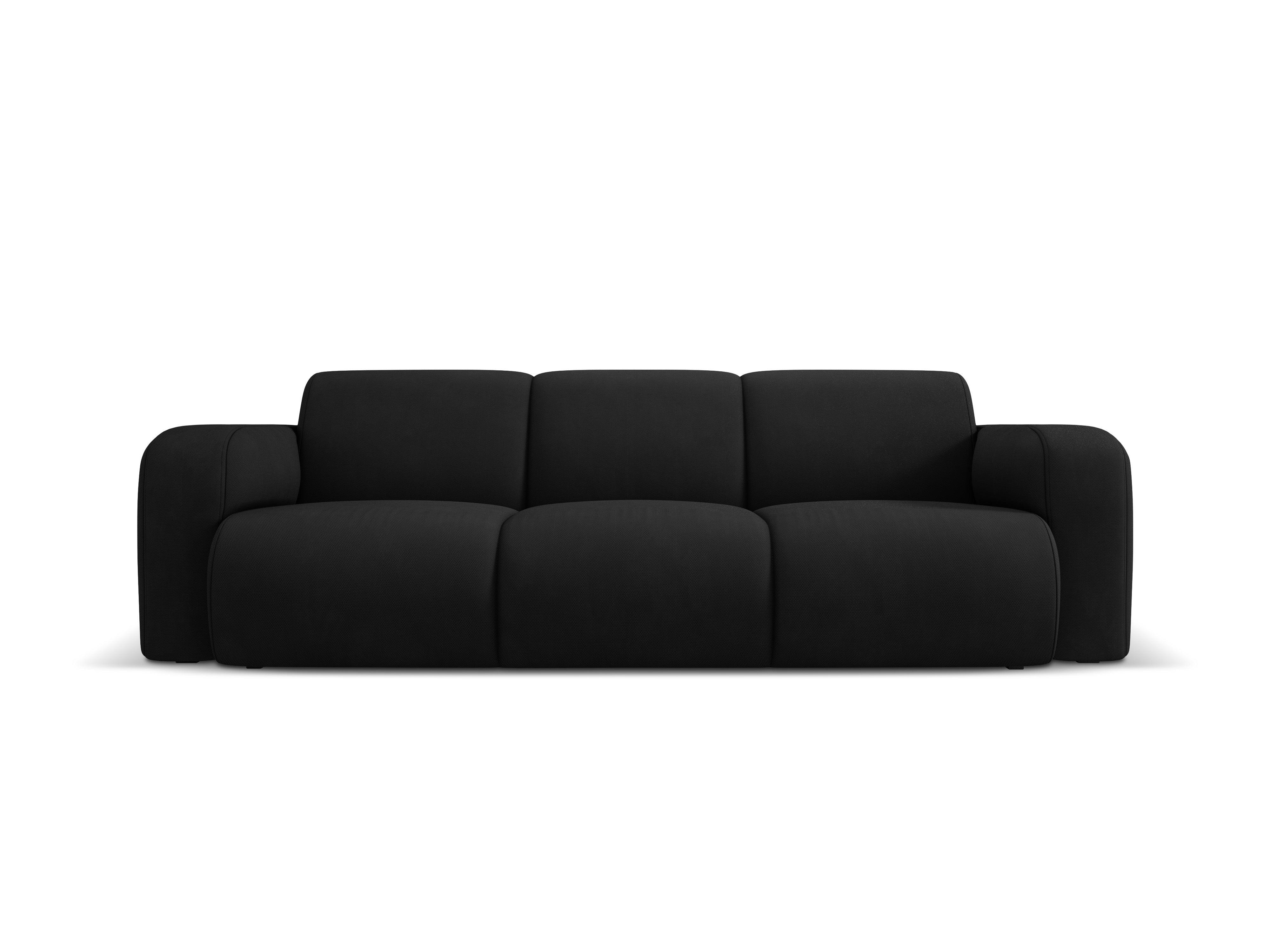 Sofa w tkaninie chenillowej 3-osobowa LOLA czarny Windsor & Co Eye on Design