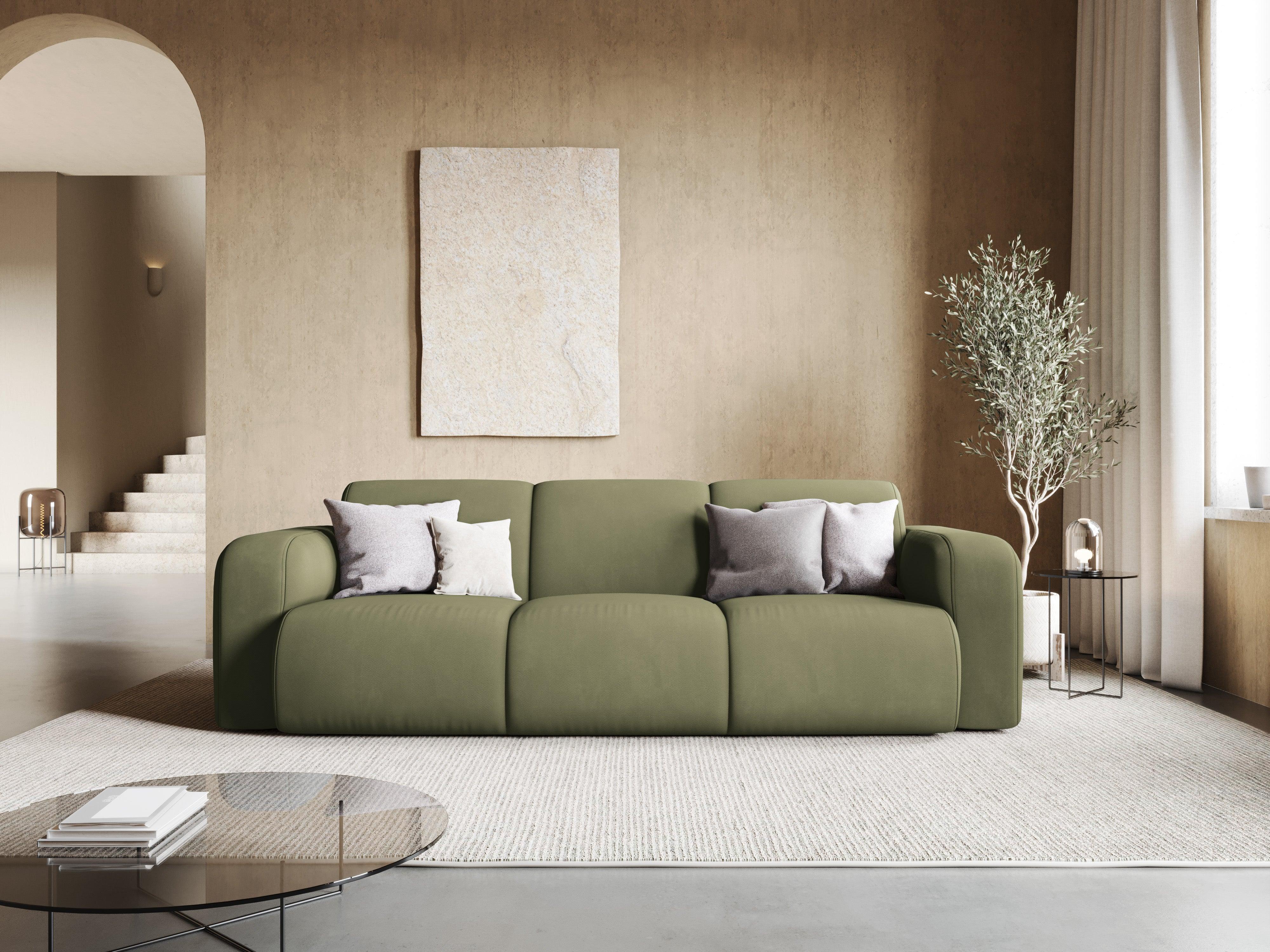 Sofa w tkaninie chenillowej 3-osobowa LOLA jasnozielony Windsor & Co Eye on Design