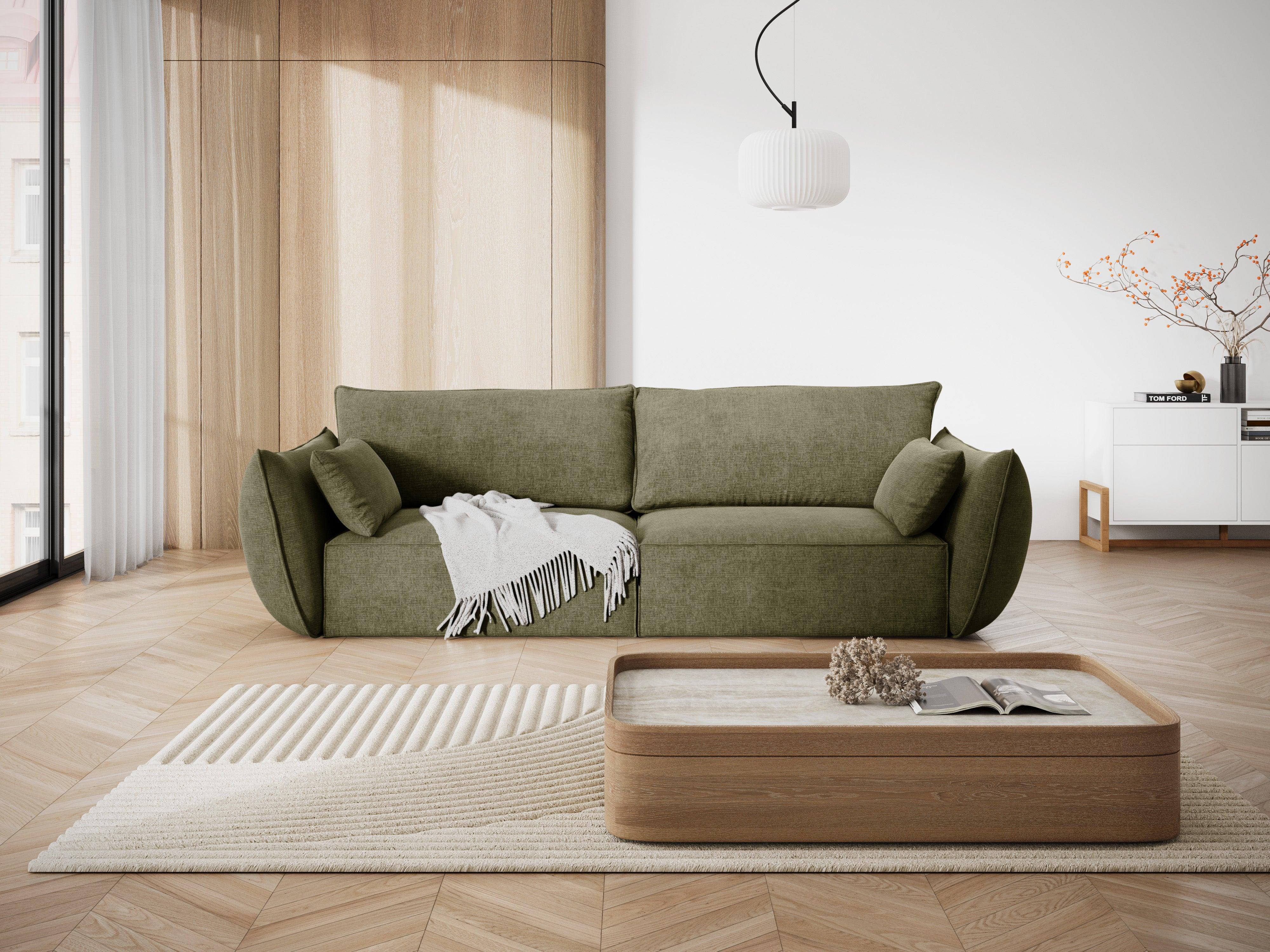 Sofa w tkaninie szenilowej 3-osobowa VANDA zielony Mazzini Sofas Eye on Design