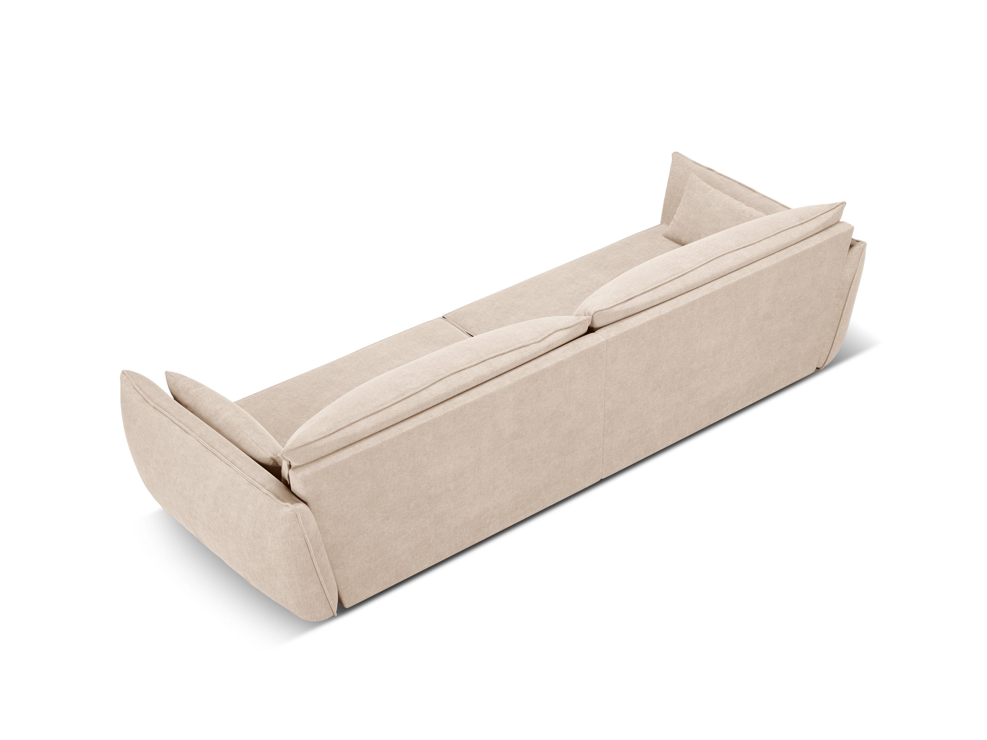 Sofa w tkaninie szenilowej 4-osobowa VANDA beżowy Mazzini Sofas Eye on Design