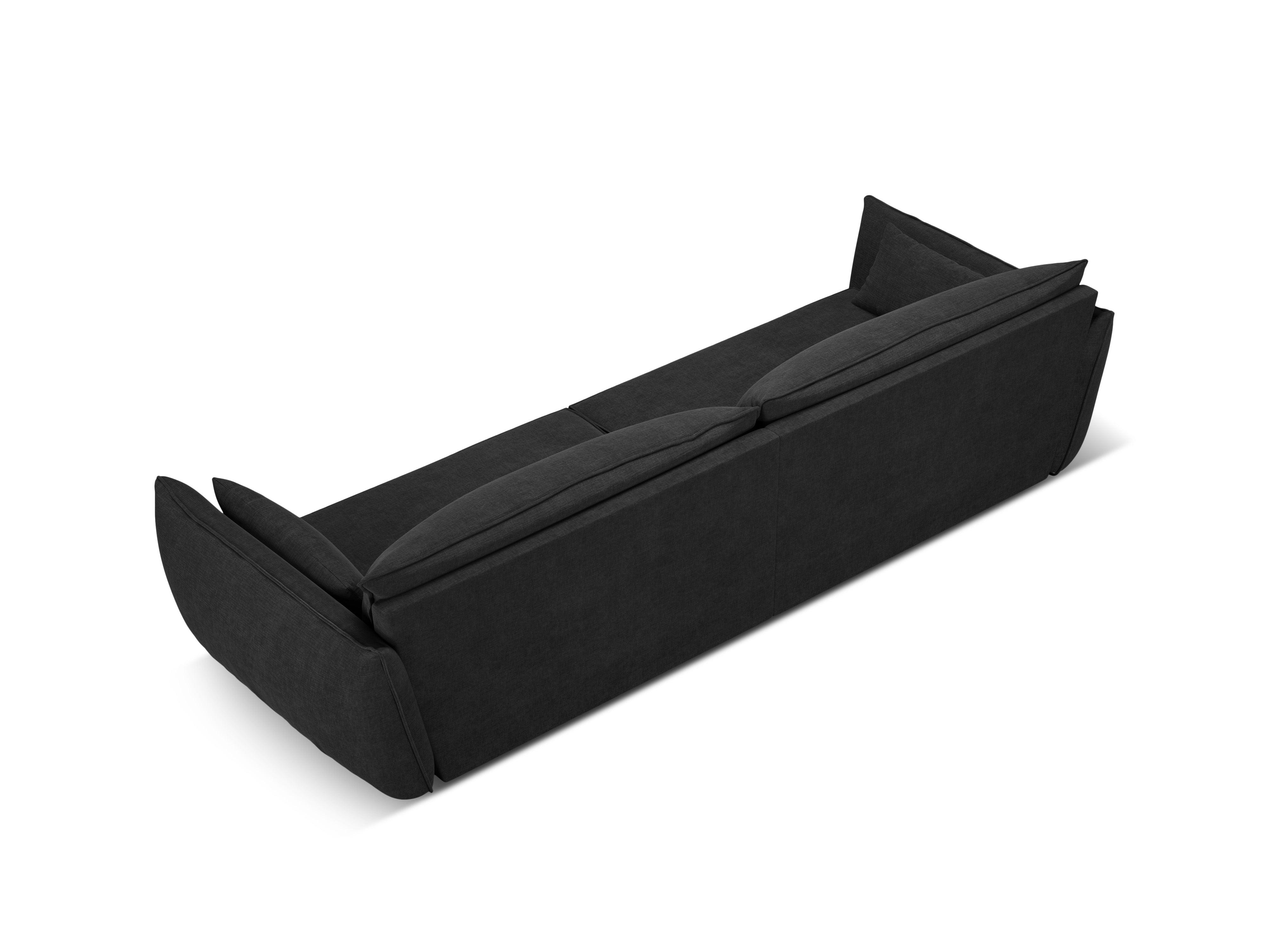 Sofa w tkaninie szenilowej 4-osobowa VANDA czarny Mazzini Sofas Eye on Design