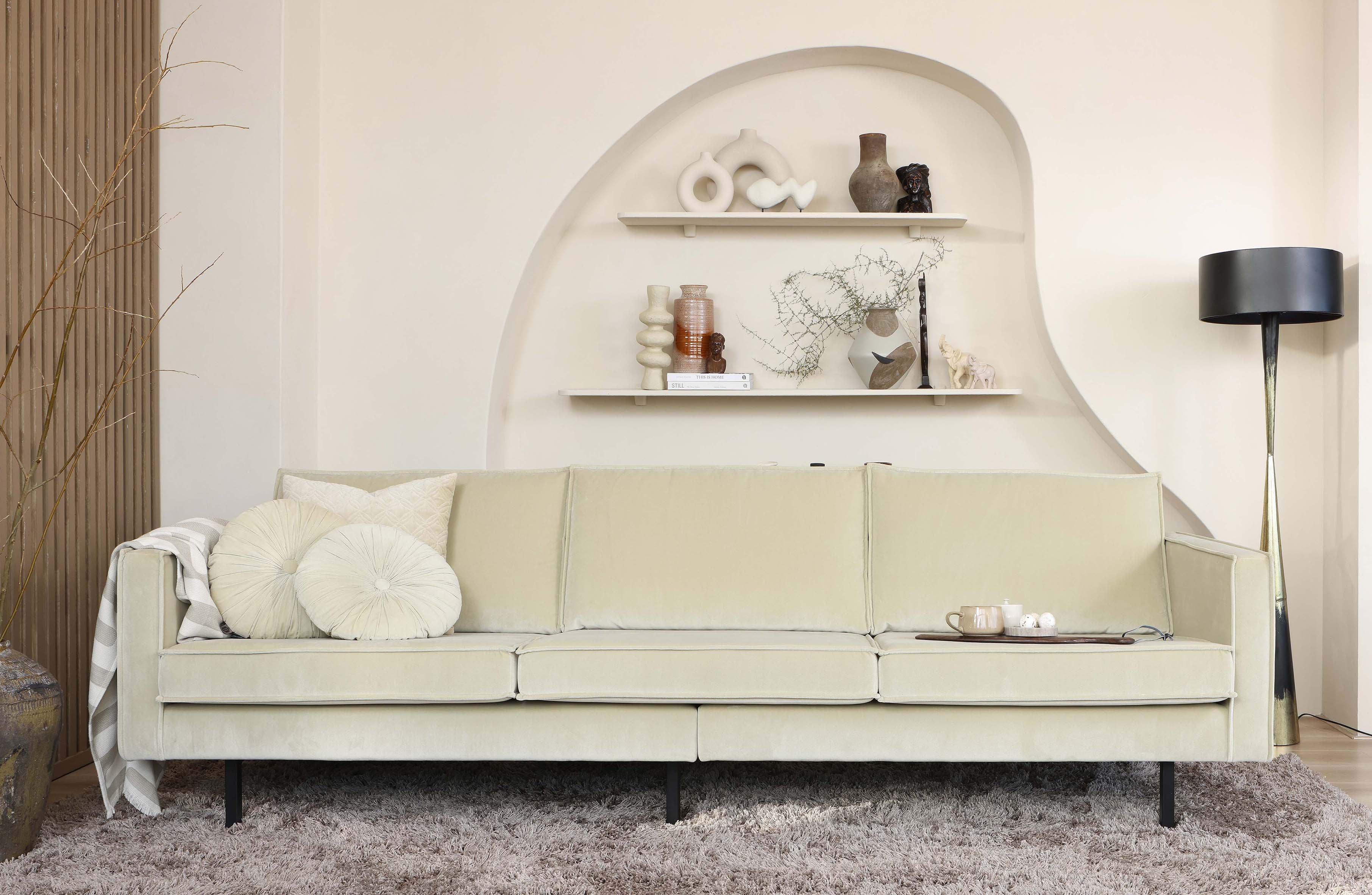 Sofa welurowa 3-osobowa RODEO beżowy Be Pure Eye on Design