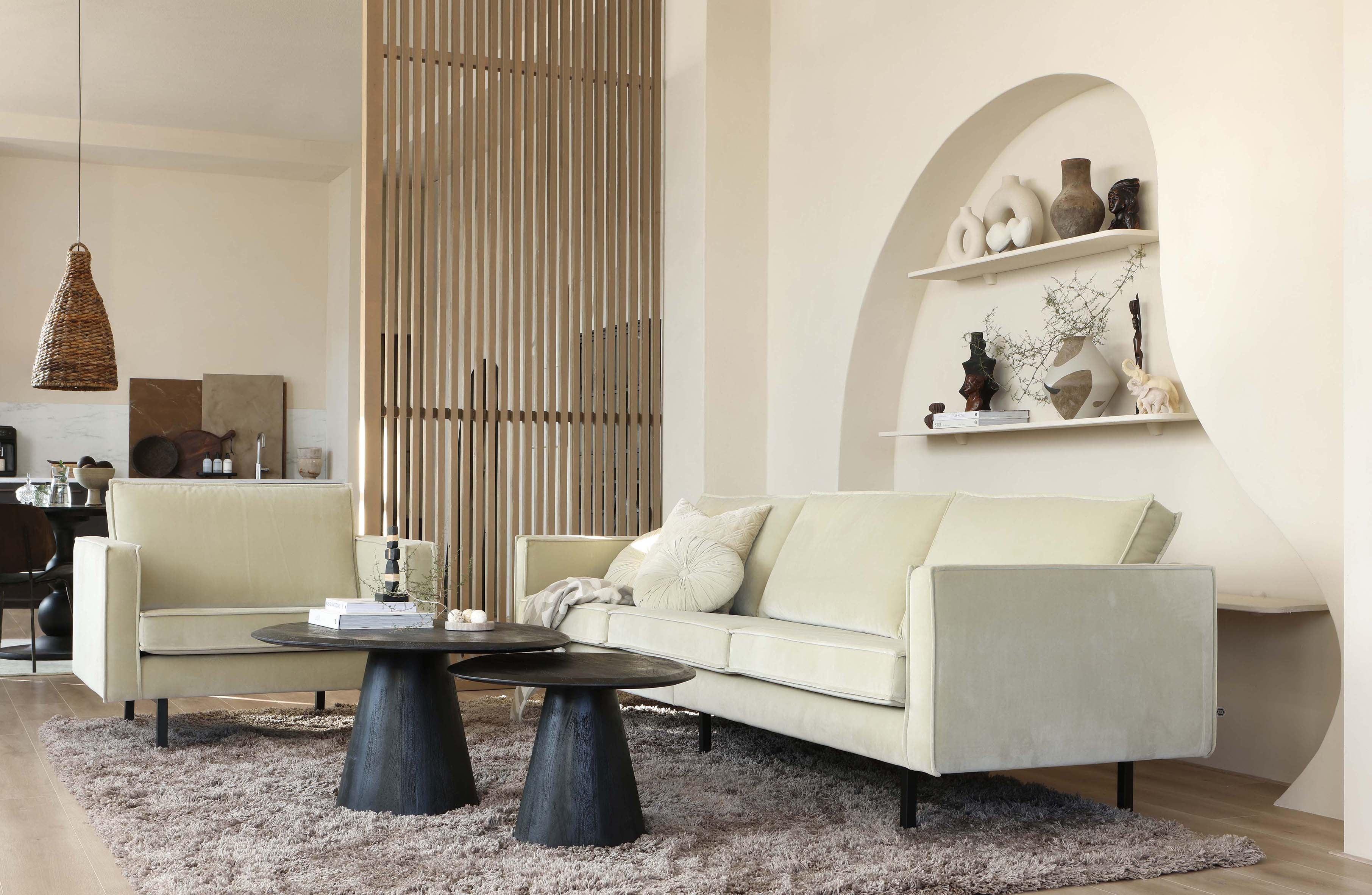 Sofa welurowa 3-osobowa RODEO beżowy Be Pure Eye on Design