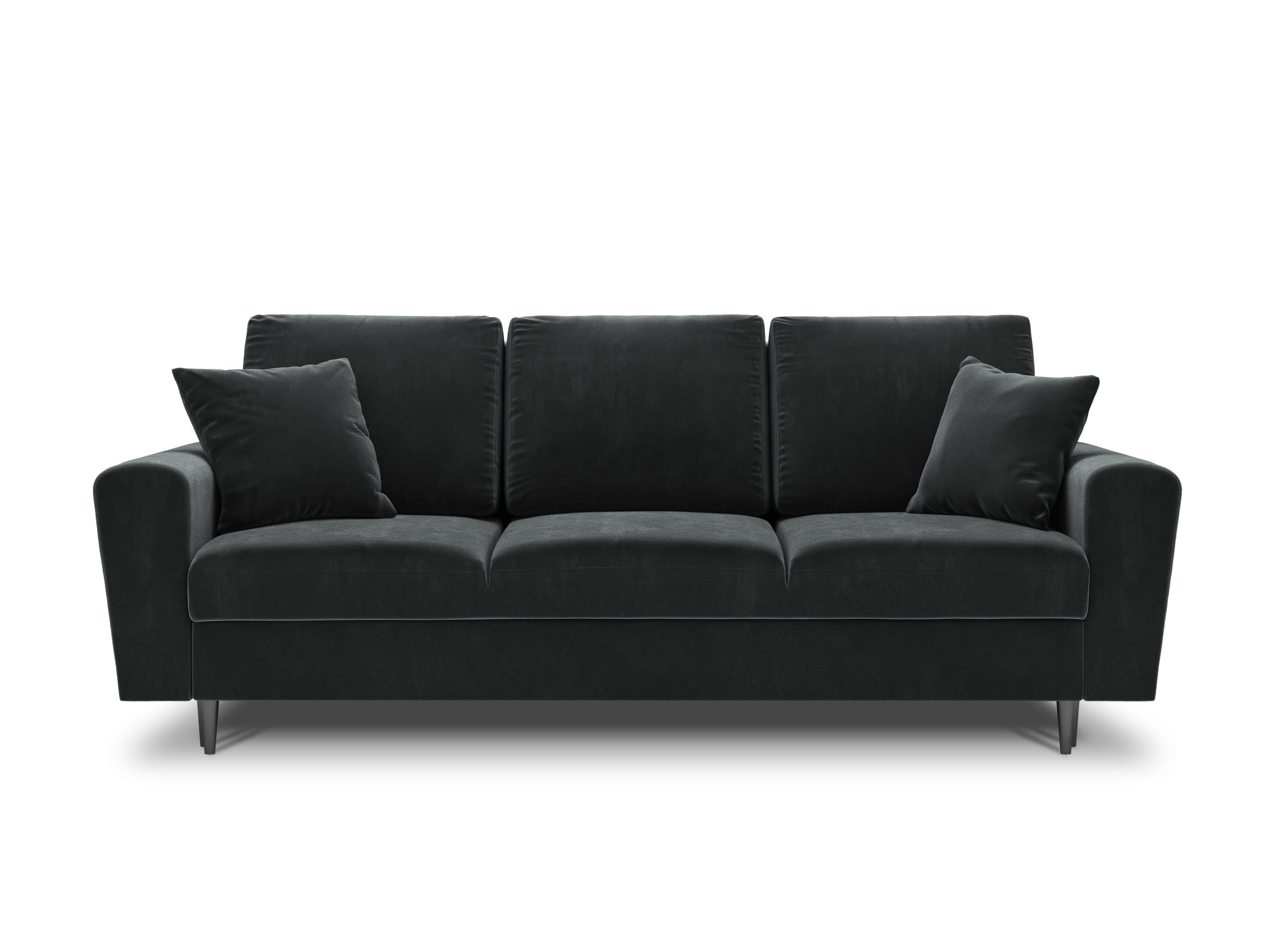 Sofa z funkcją spania KYOTO ciemnoszary z czarną podstawą Cosmopolitan Design Eye on Design