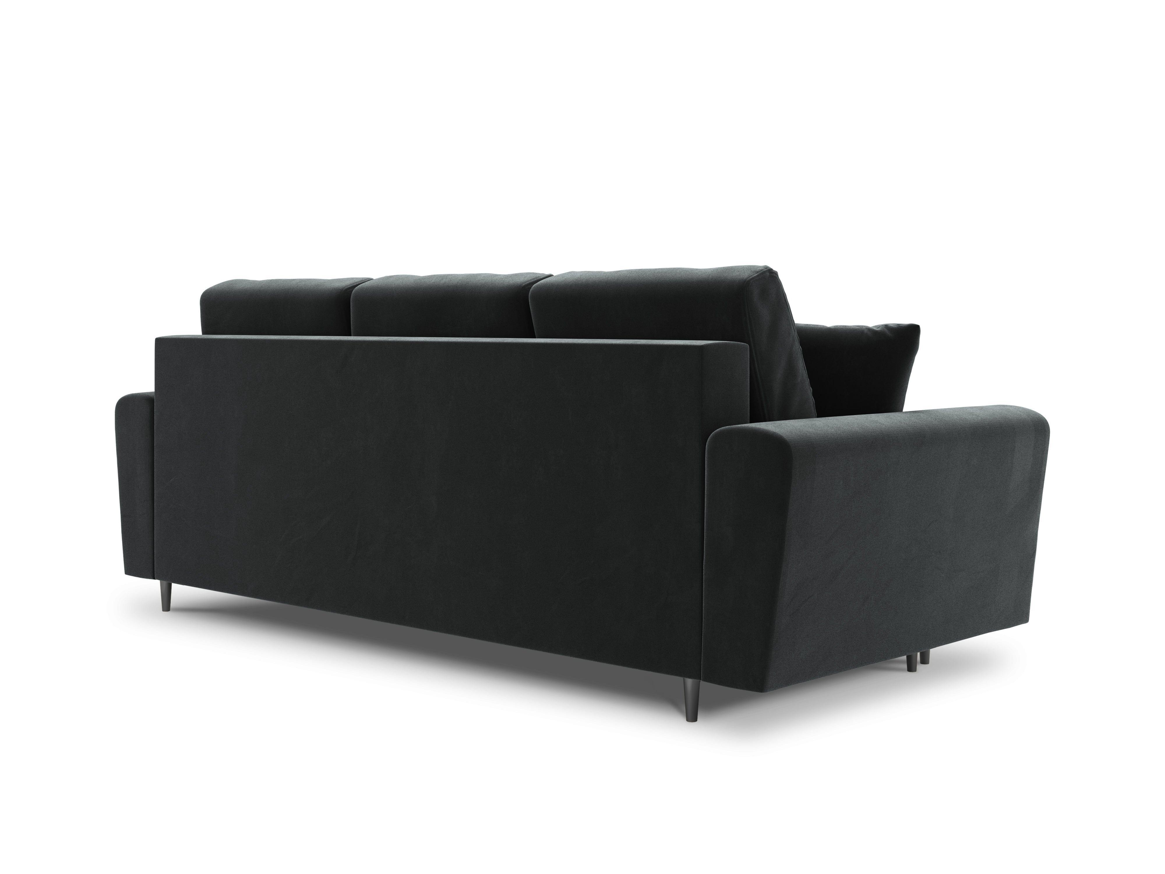 Sofa z funkcją spania KYOTO ciemnoszary ze złotą podstawą Cosmopolitan Design Eye on Design