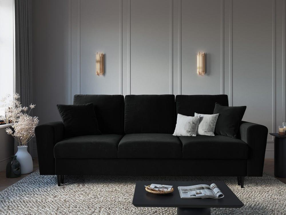 Sofa z funkcją spania KYOTO czarny z czarną podstawą Cosmopolitan Design Eye on Design