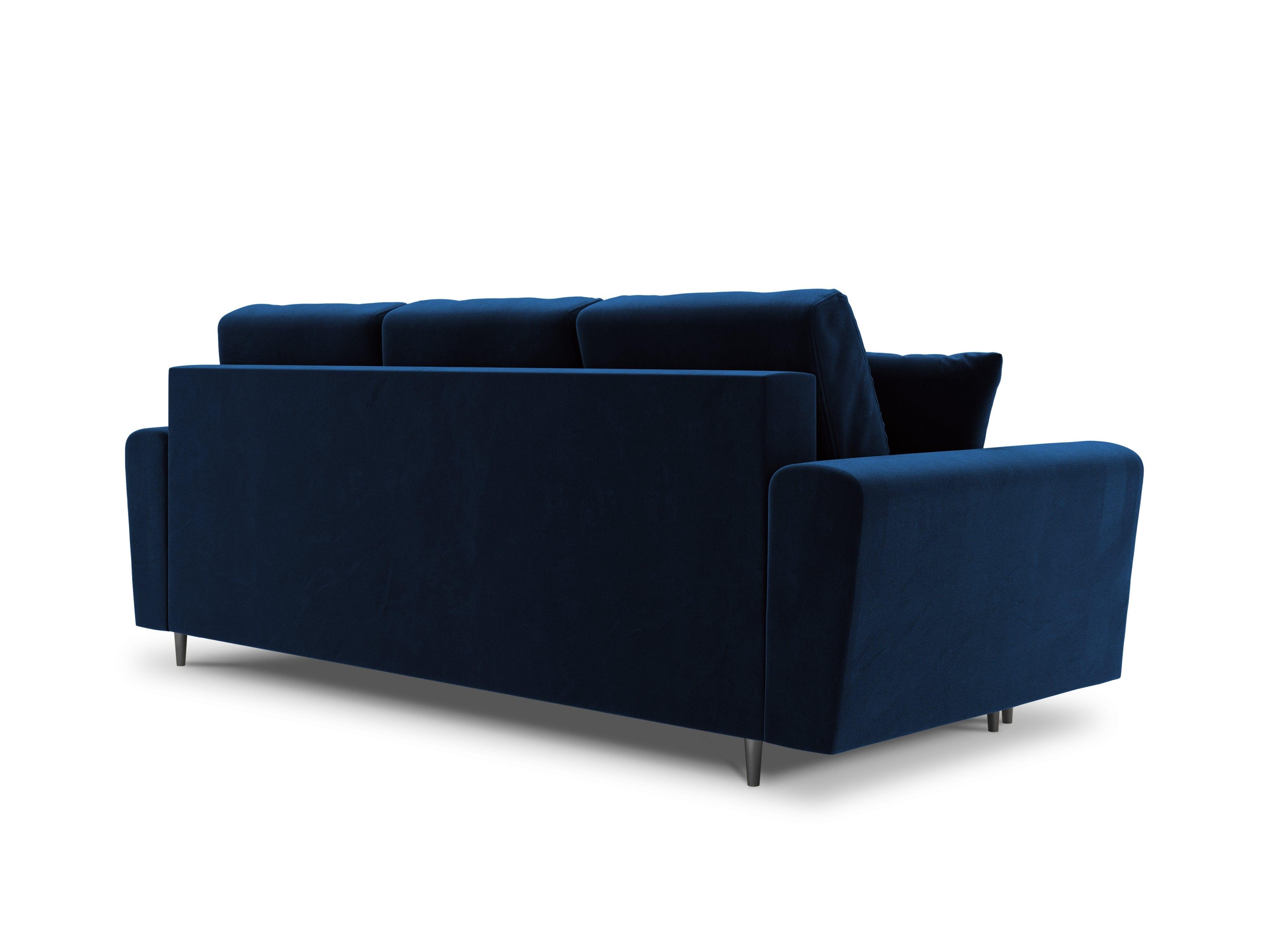 Sofa z funkcją spania KYOTO niebieski z czarną podstawą Cosmopolitan Design Eye on Design