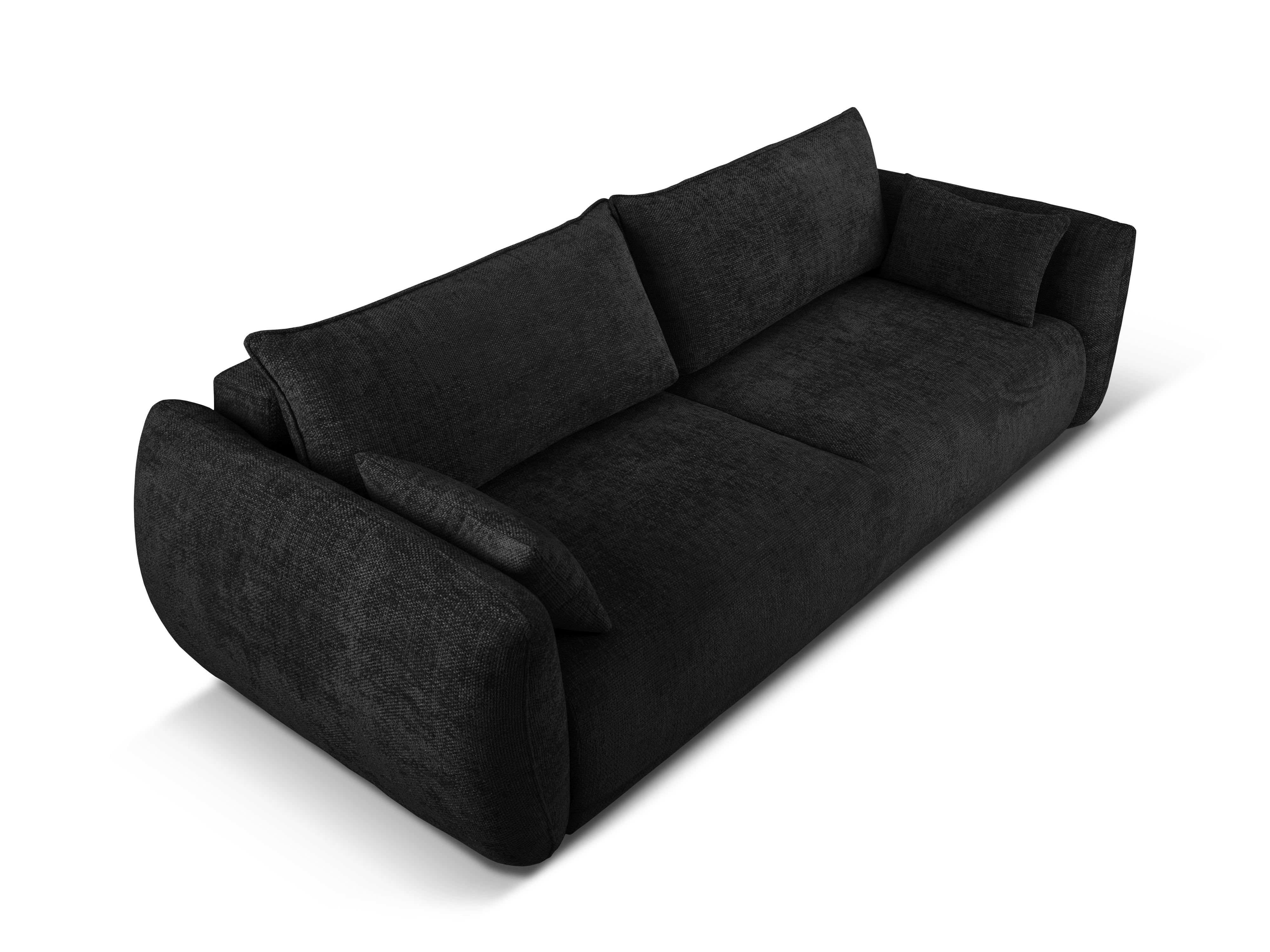 Sofa z funkcją spania MATERA czarny szenil Cosmopolitan Design Eye on Design